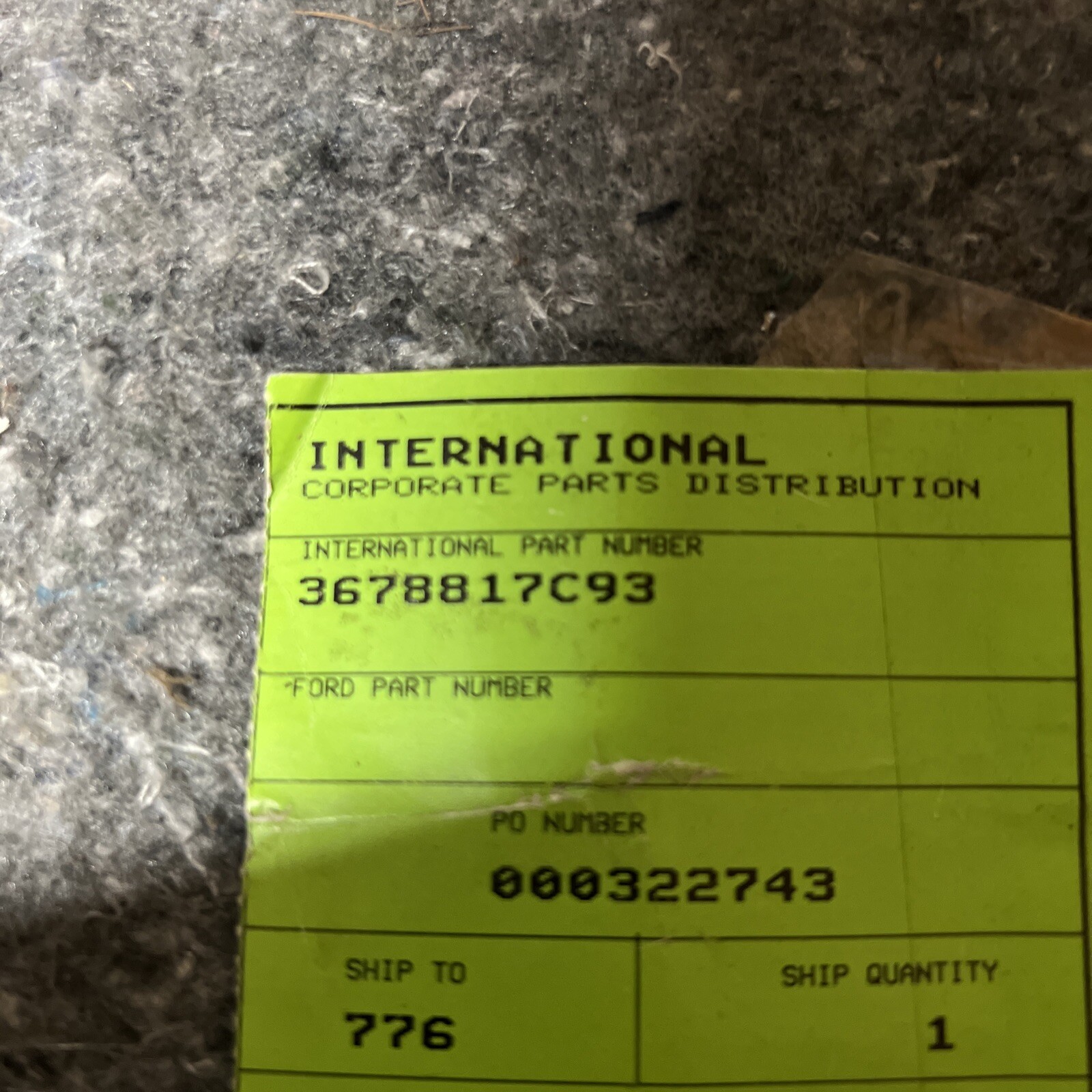 Navistar International Right Hand Blind Spot Mirror
