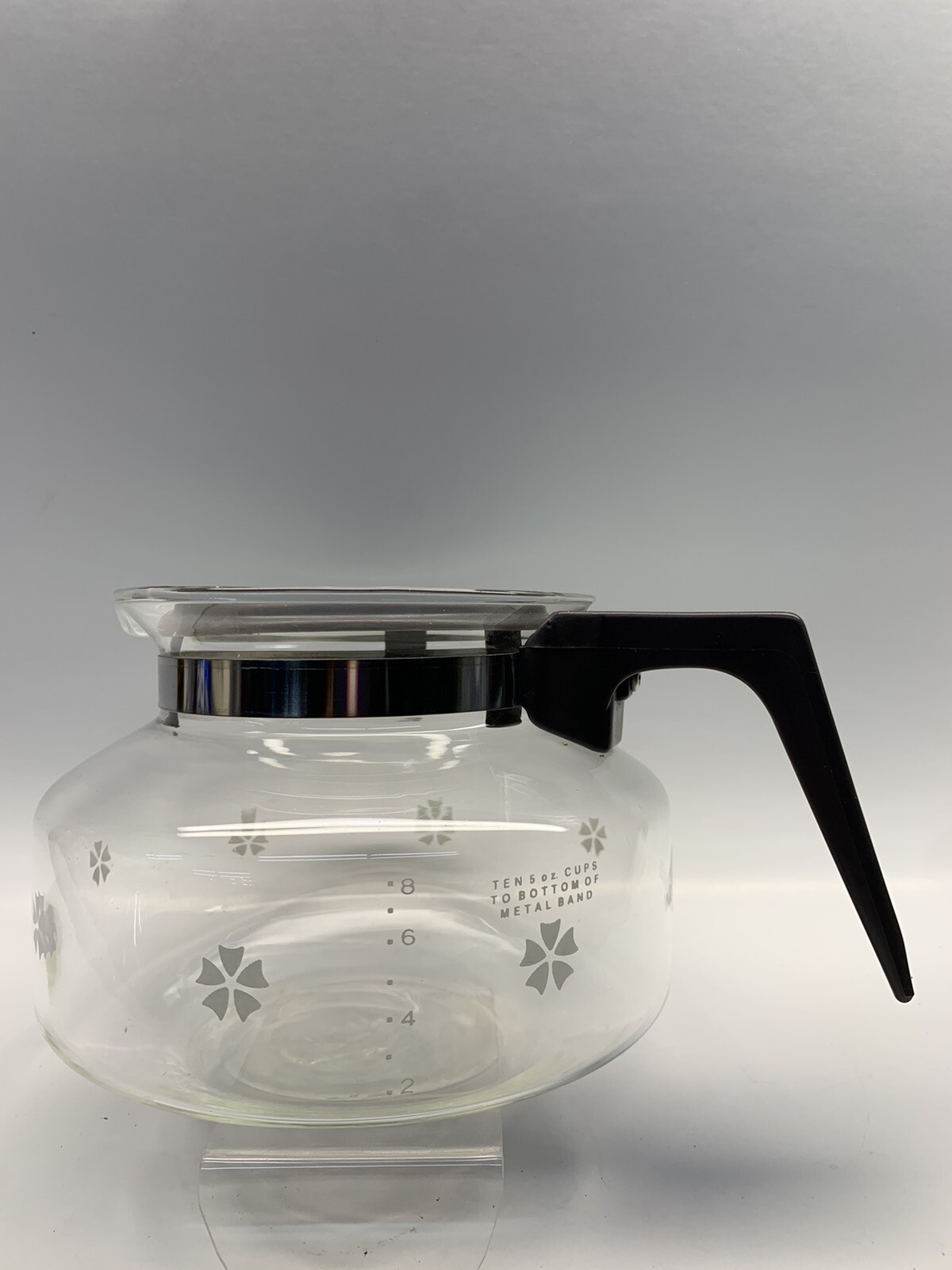 VINTAGE Mr Coffee 10 Cup Glass Decanter with Lid D-7 Carafe EUC- 10-5oz Cups MCM