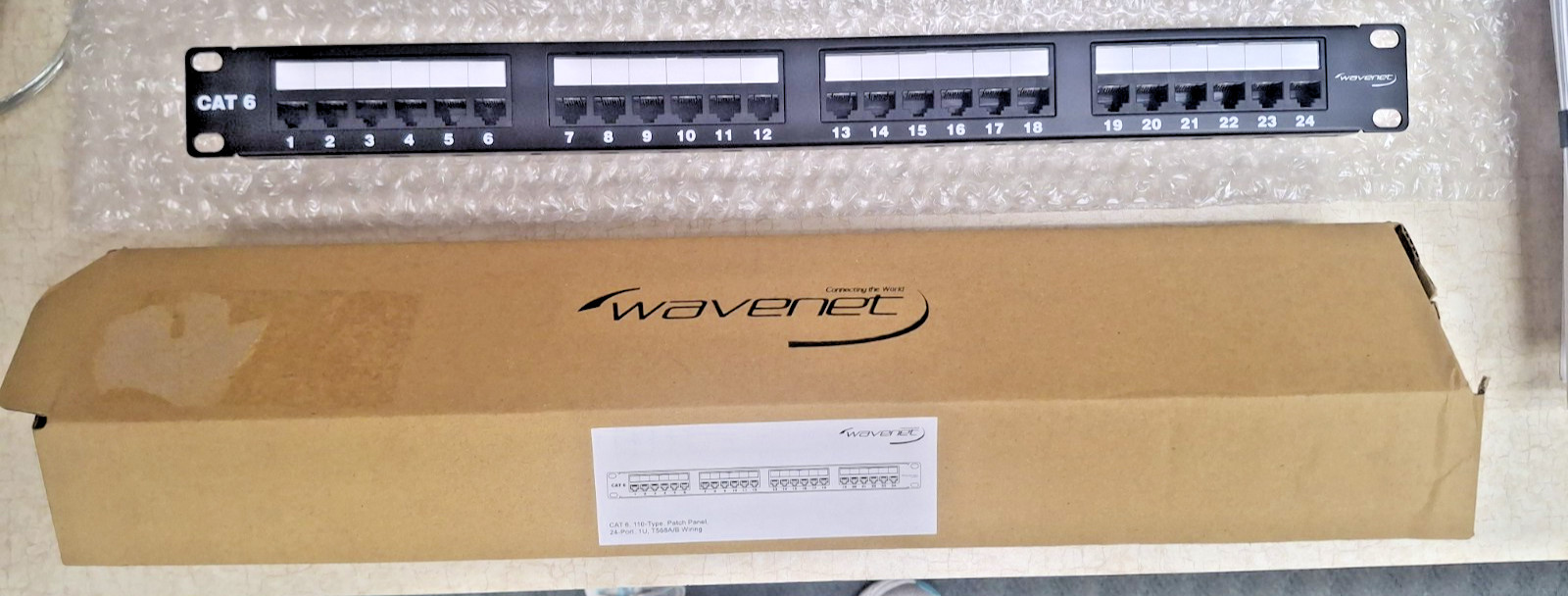 Waverly Cat 6 24-Port RJ-45 1U 19in Rackmount Network Patch Panel 6EPP24