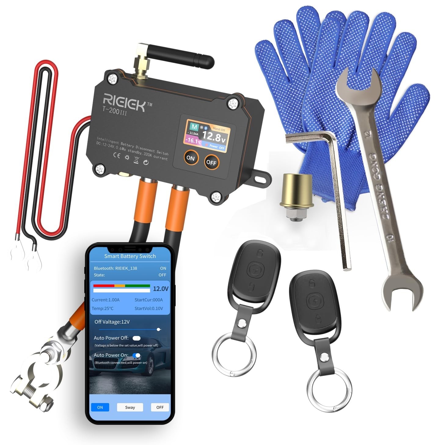 12V Battery Disconnect Switch Remote Control APP Bluetooth Smart Battery Kill Sw