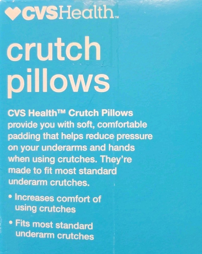 CVS Crutch Pillows Padded Support for Crutches Includes 2 Arm and 2 Hand Pillows