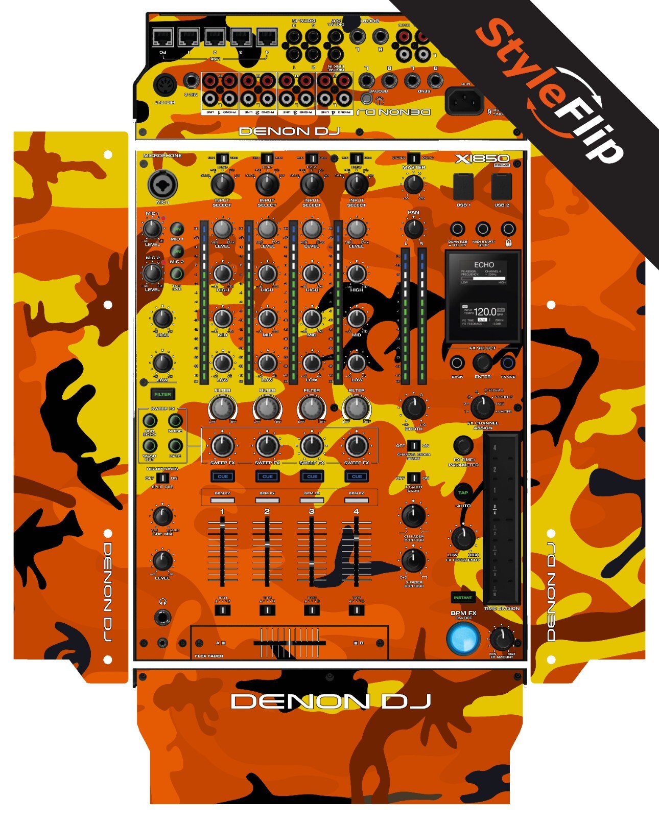 Denon X1850 Prime Skin | Color Orange Camo | Protective Decal | StyleFlip Skins
