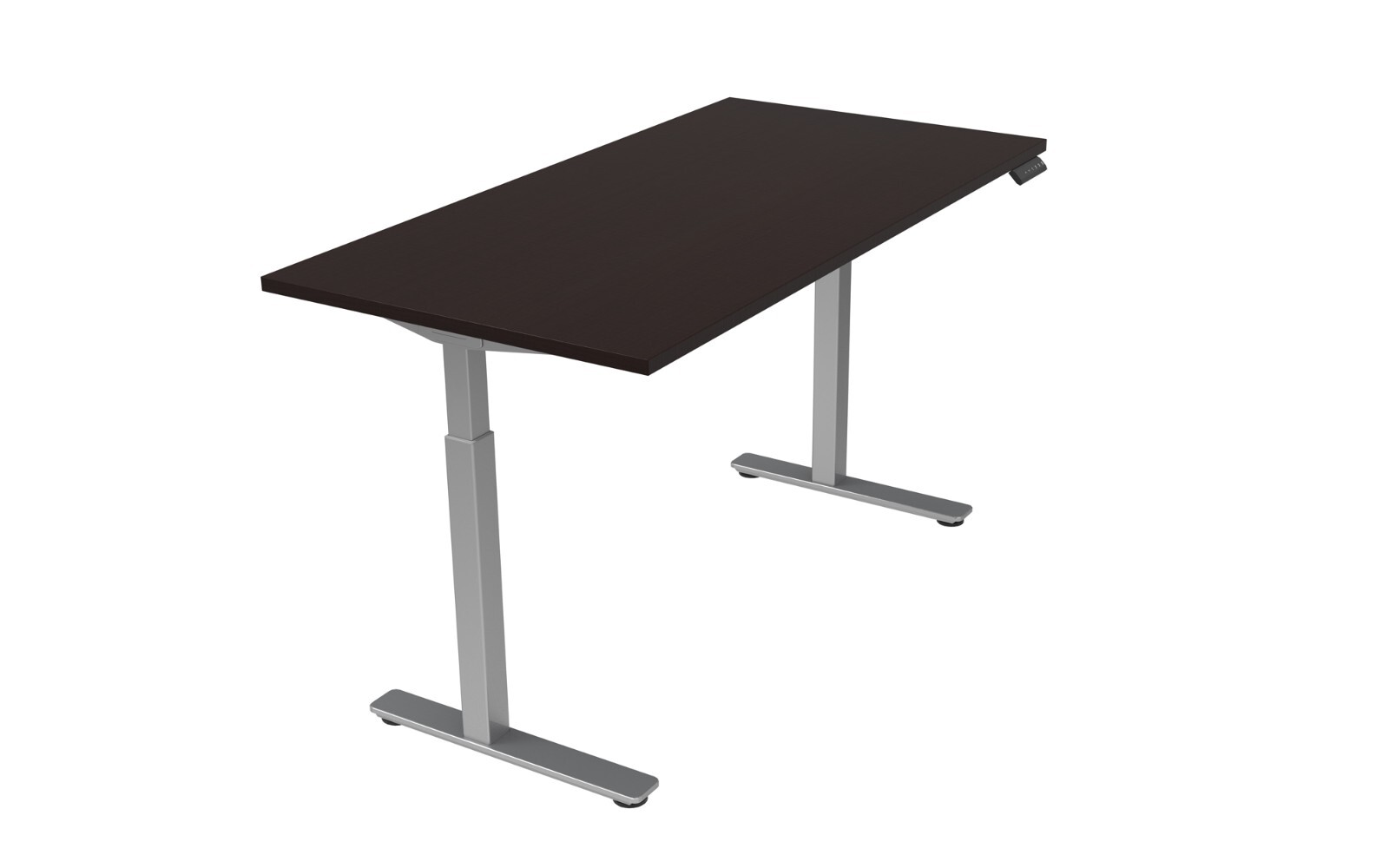OTG 24"d x 71"w Power Height Adjustable Table AEL Espresso Top Tungsten Base