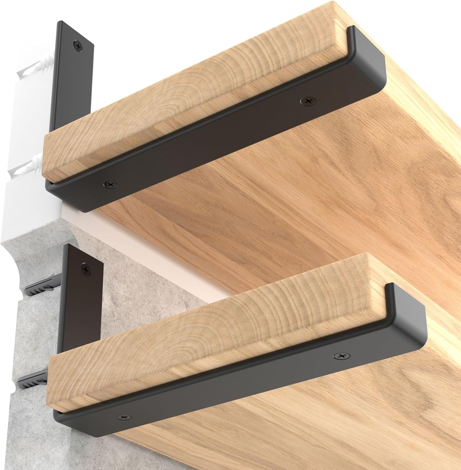 Shelf Brackets 12 inch, 1/5 inch Thick 6-Pack Floating Shelf Bracket | 11.25" x