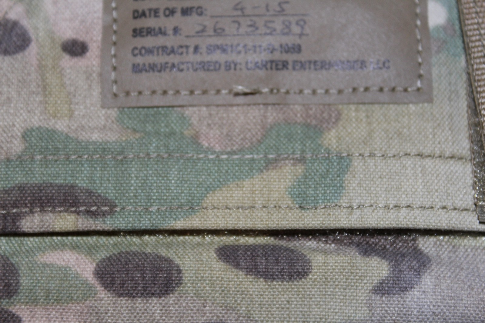 Multicam Plate Carrier Attachment X-Small-Small w/soft Armor inserts Lot
