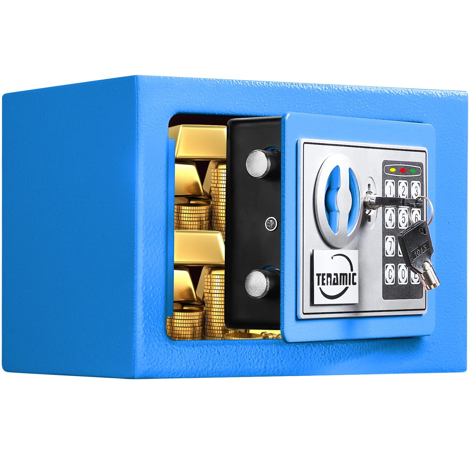 Caja De Seguridad Fuerte Digital Para Dinero Pequeña Teclado Electrónico Azul