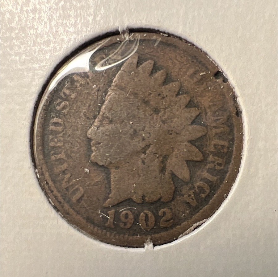 1902 Indian Head Small Cent Penny BN, Philadelphia, Bronze KM#90