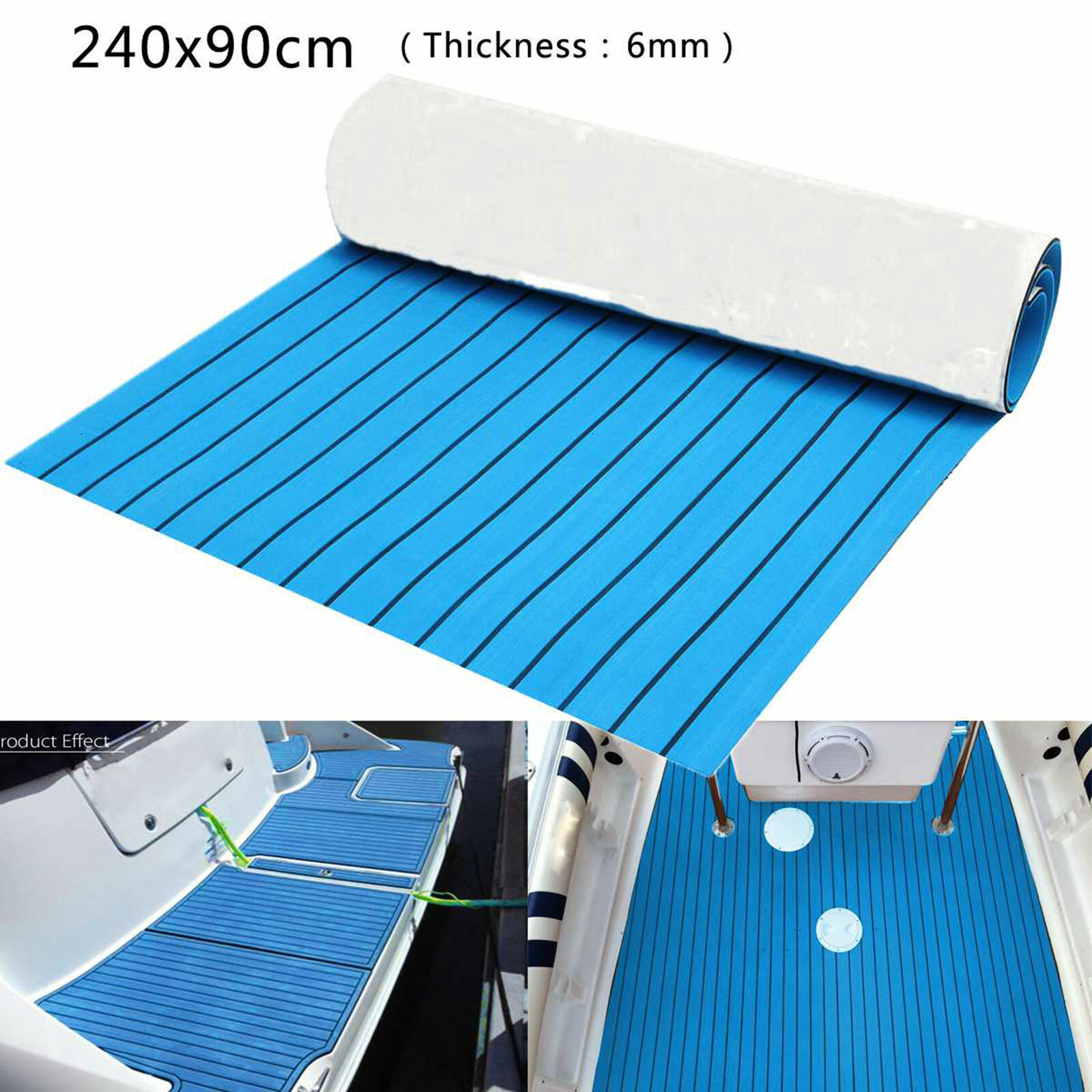 35"x94" Marine Boat Flooring EVA Foam Faux Teak Decking Sheet Sea Deck Yacht Mat