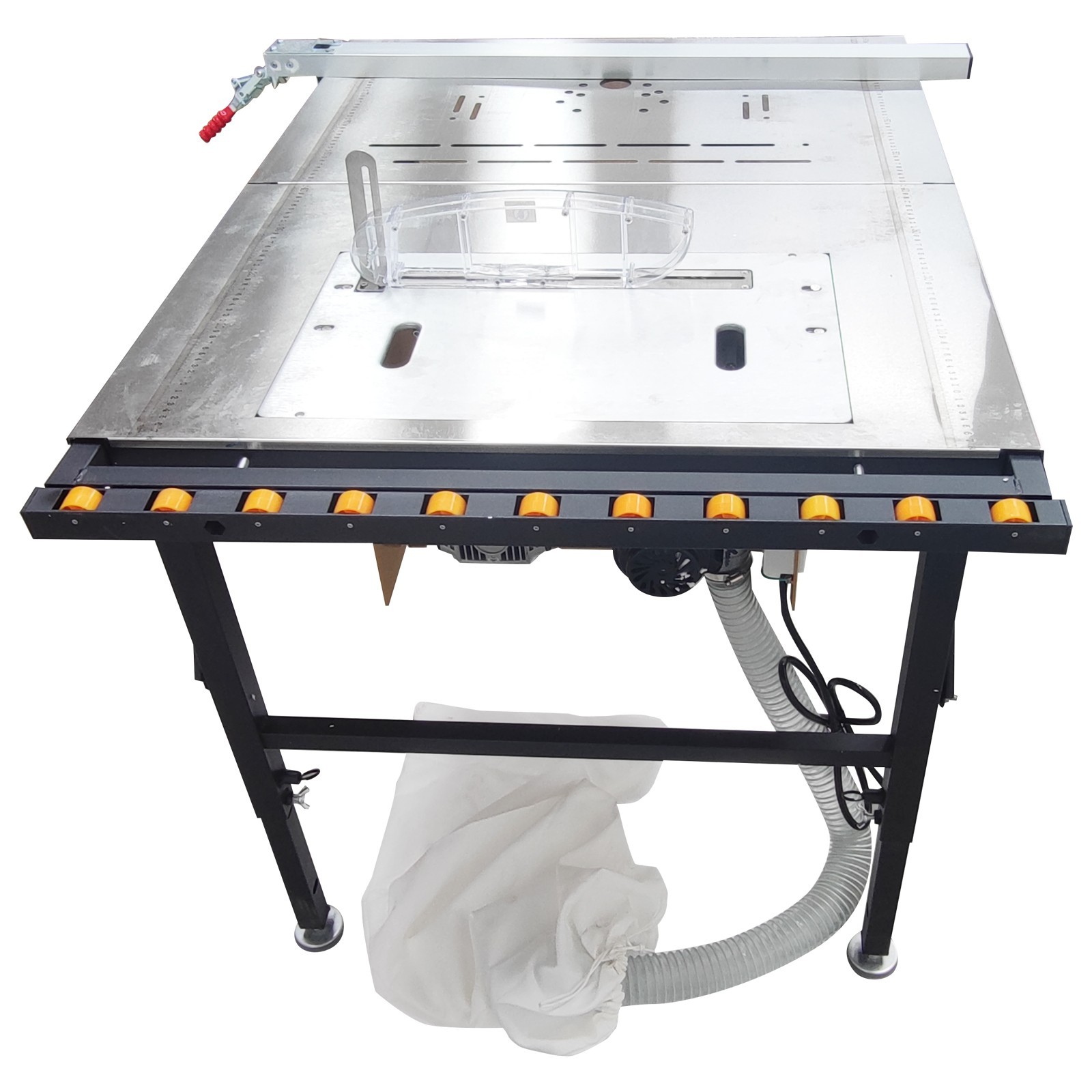 110V Sub Saw Table Wood Cutting Machine Telescopic Saw Table Dust Collector 4"8"