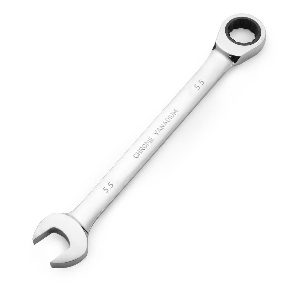 FLZOSPER 5.5mm Metric Ratchet Wrench,Box End Head 72-Tooth Ratcheting