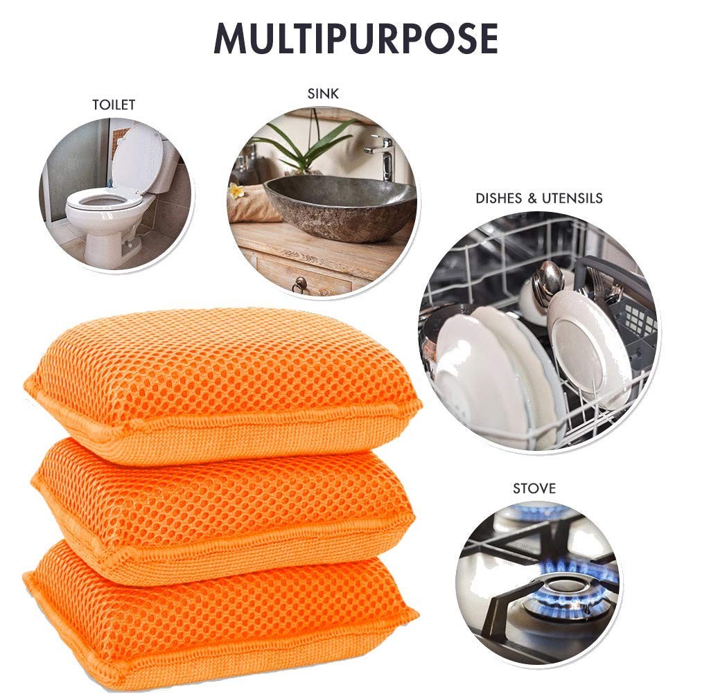 Commercial Miracle Microfiber Kitchen Sponge by Scrub-It - Large - Non-Scratc...