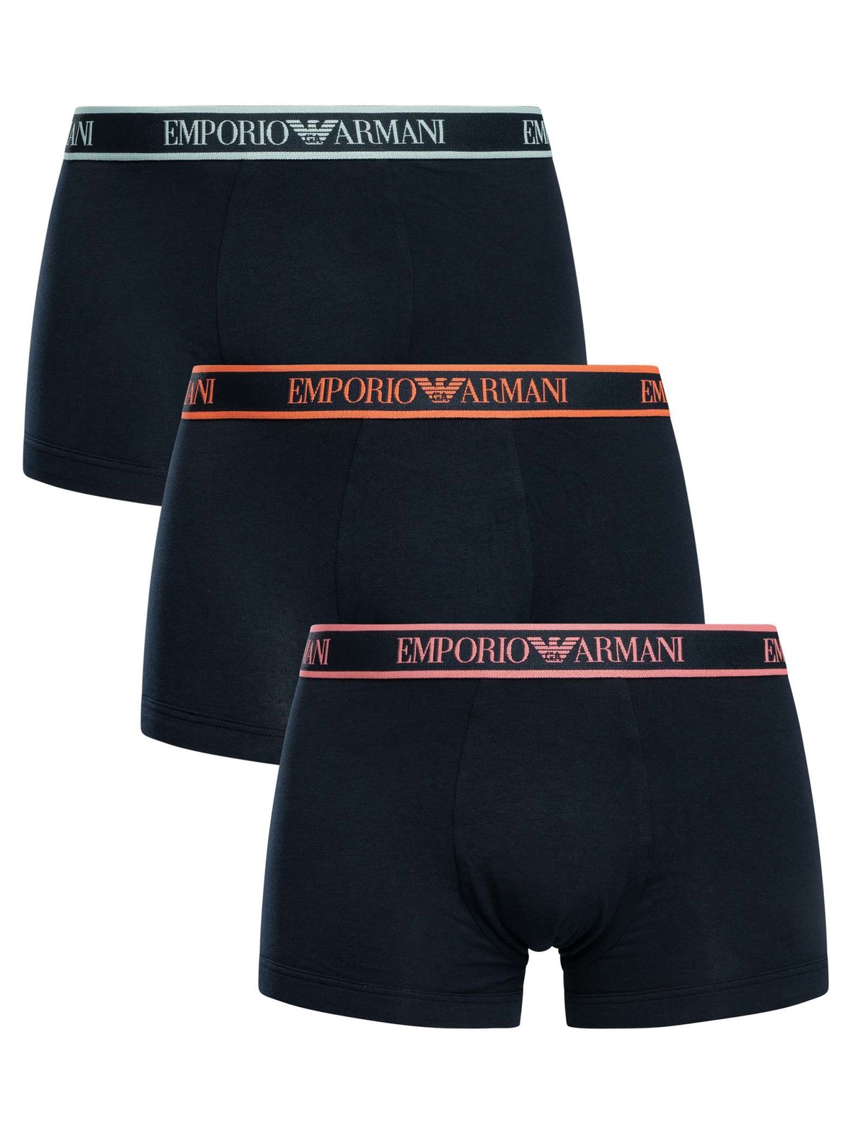 Emporio Armani Men's 3 Pack Trunks, Blue