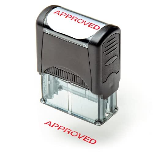Approved Self Inking Rubber Stamp Refillable Red Ink, Preinstalled