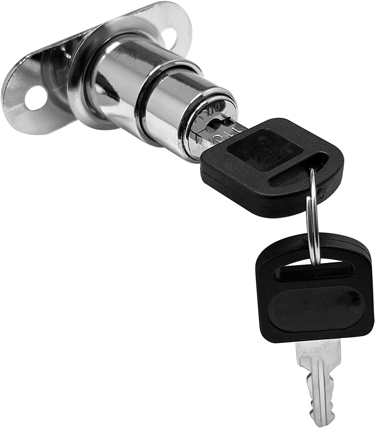 Nickel Plated Track Plunger Lock All Keyed Alike