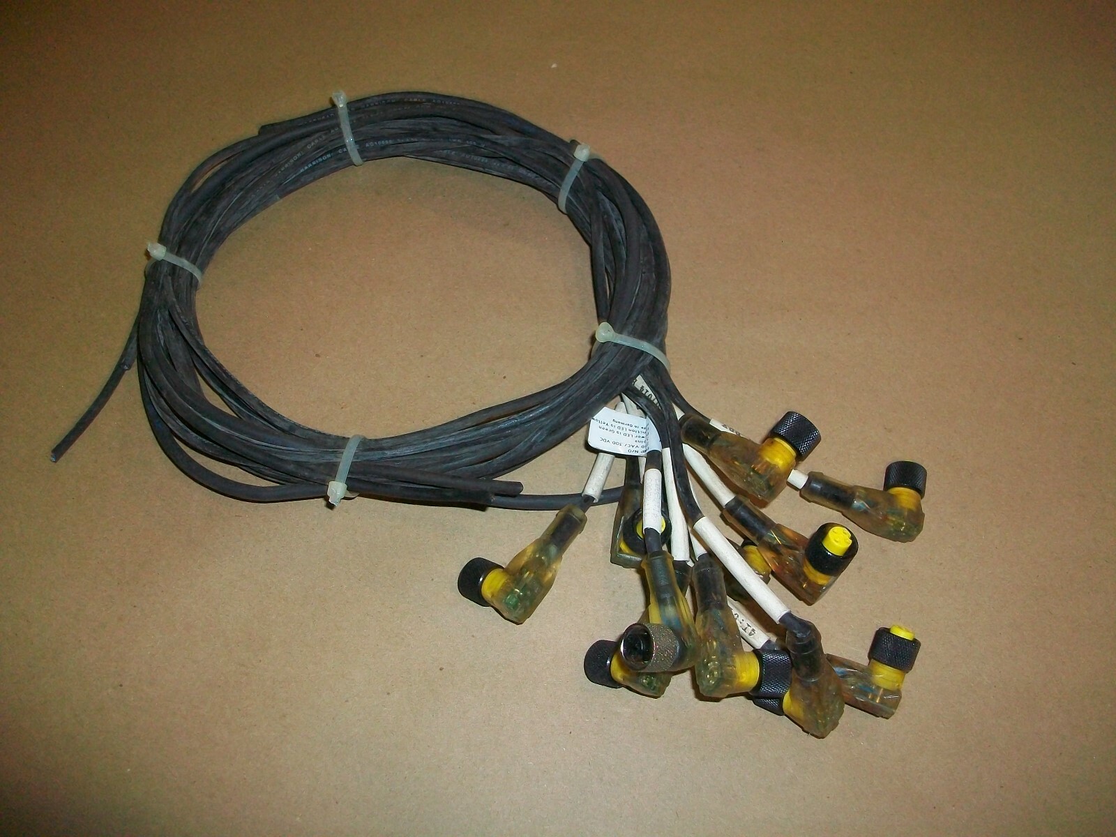 10pc Woodhead Molded Cordset 3 pole  LED Indicator Used  24" - 38" Leads   USED