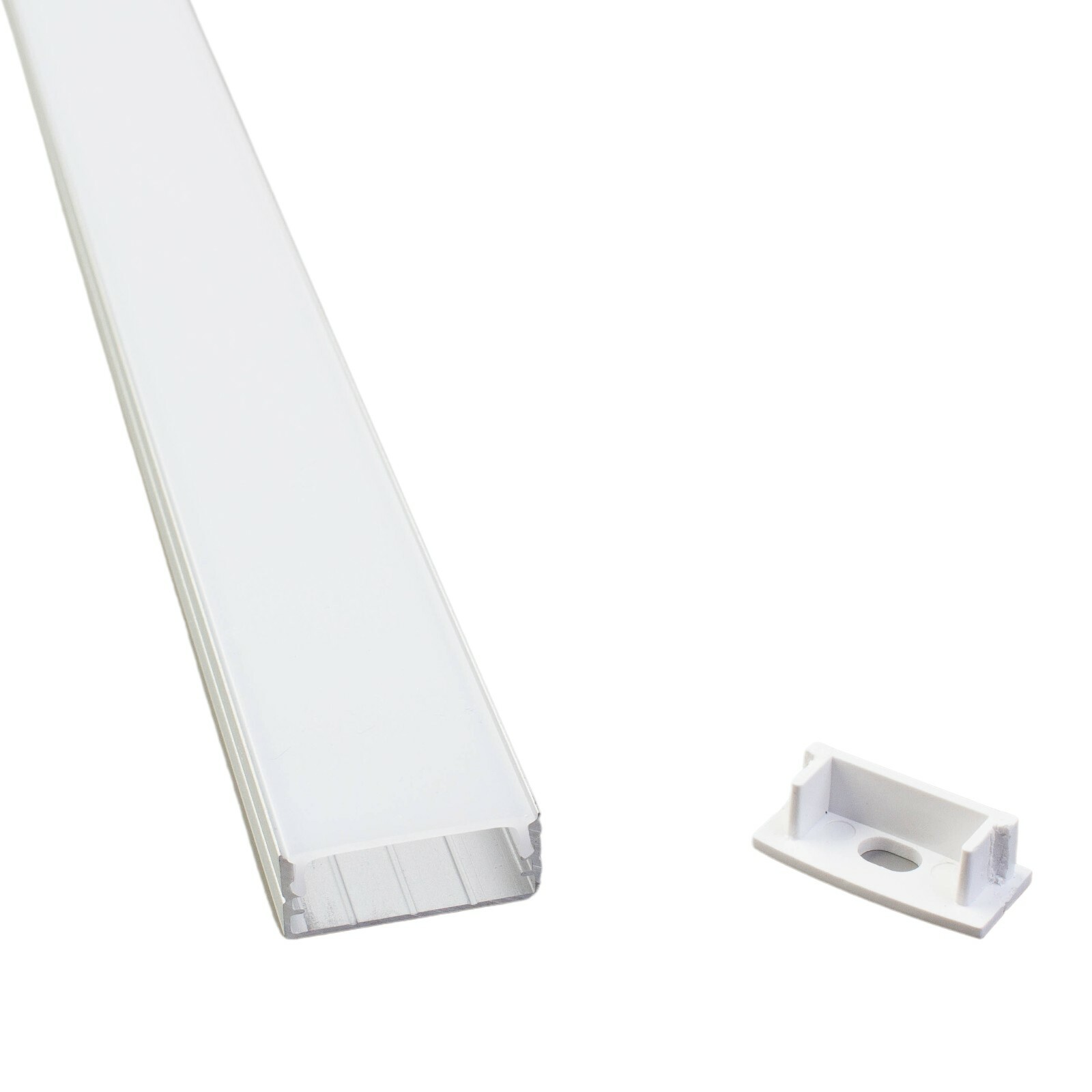 6pk WIDE ALUMINUM CHANNEL WITH COVER FOR LED STRIP LIGHT FIT UP TO 20MM STRIP