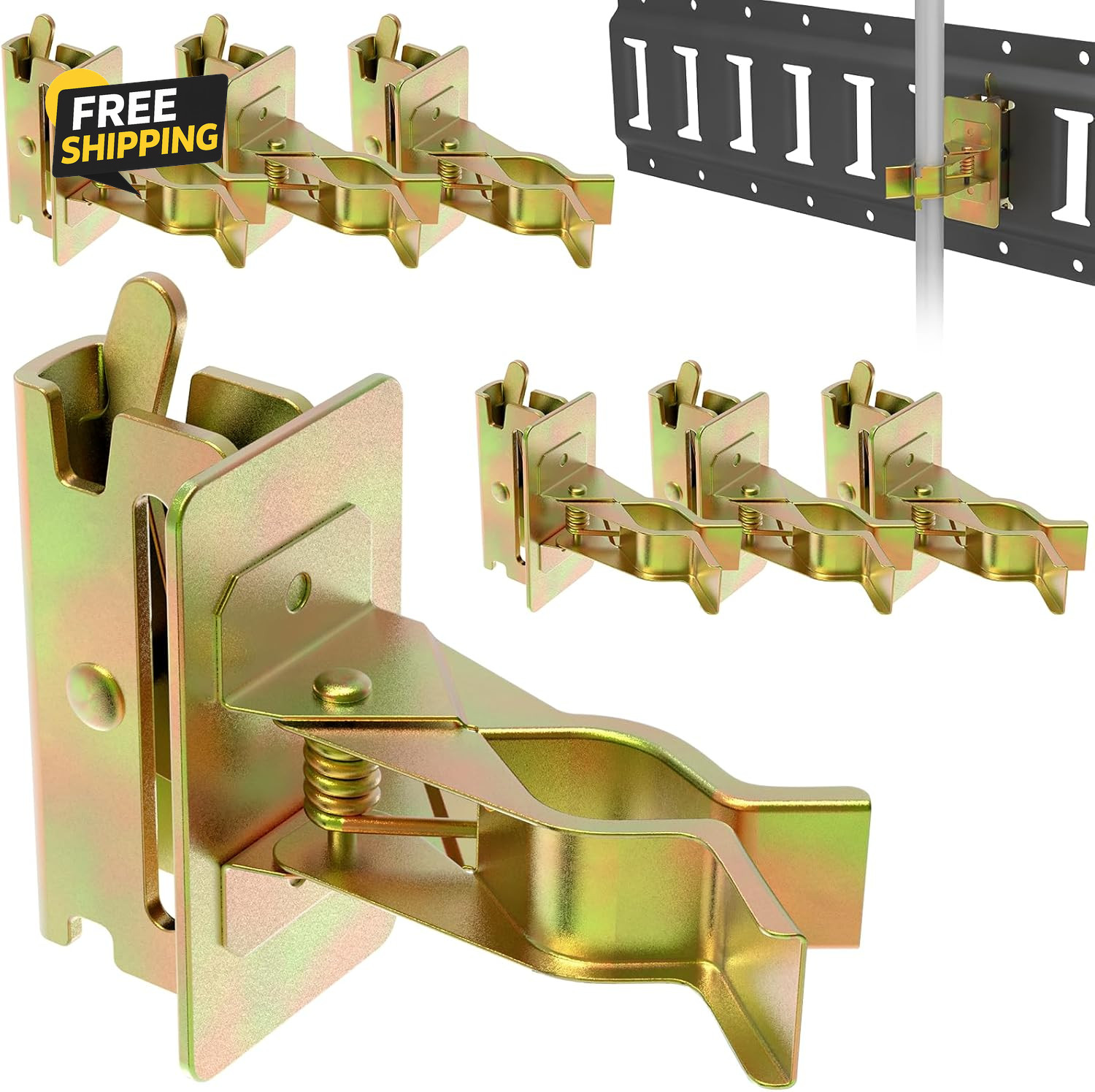6 Pcs E-Track Tool Holders, Zinc Coated E Track Accessories for Enclosed