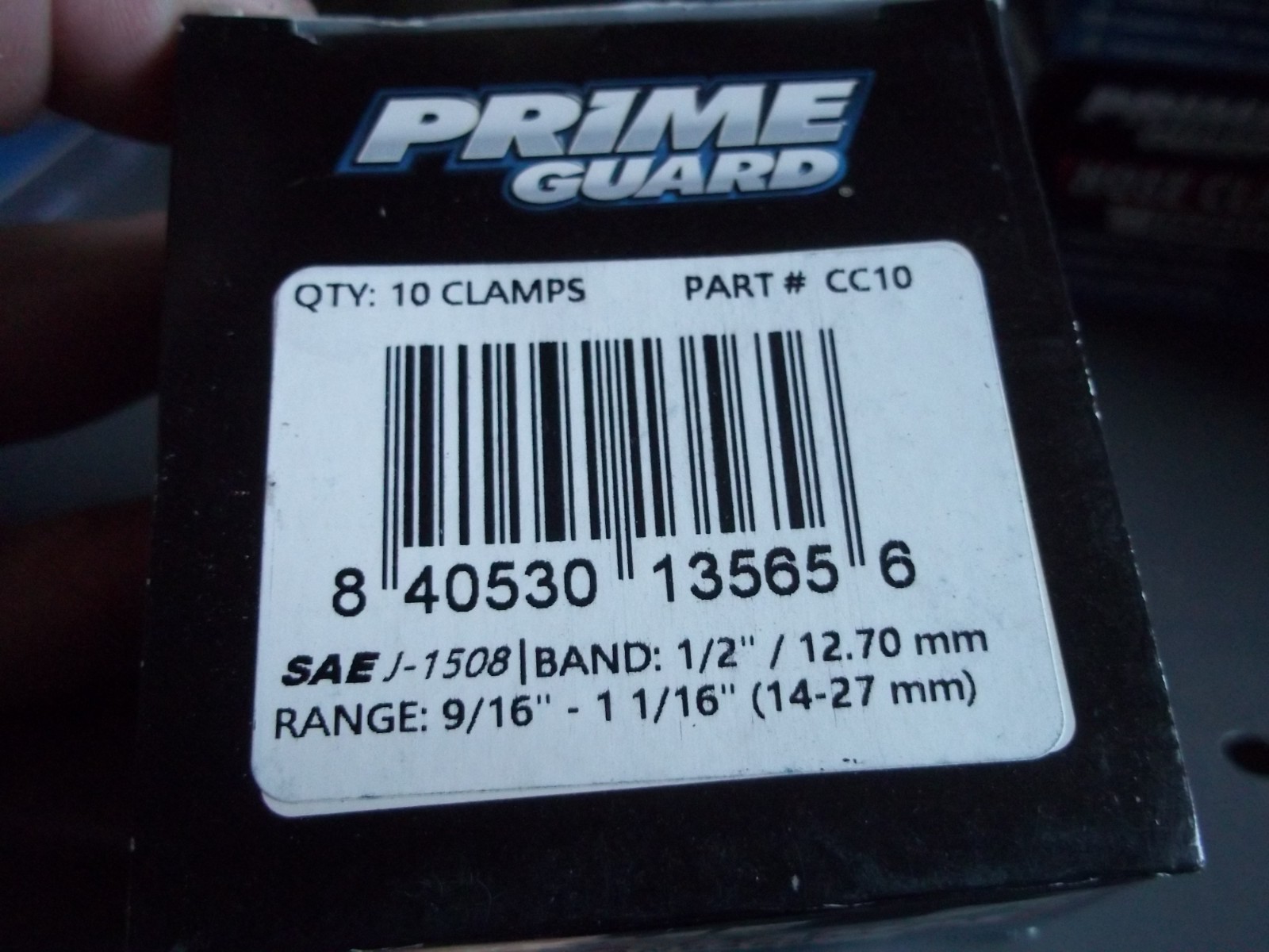 BOX OF 10   PRIME GUARD  STAINLESS  HOSE CLAMP CC10  9/16"-1 1/16"