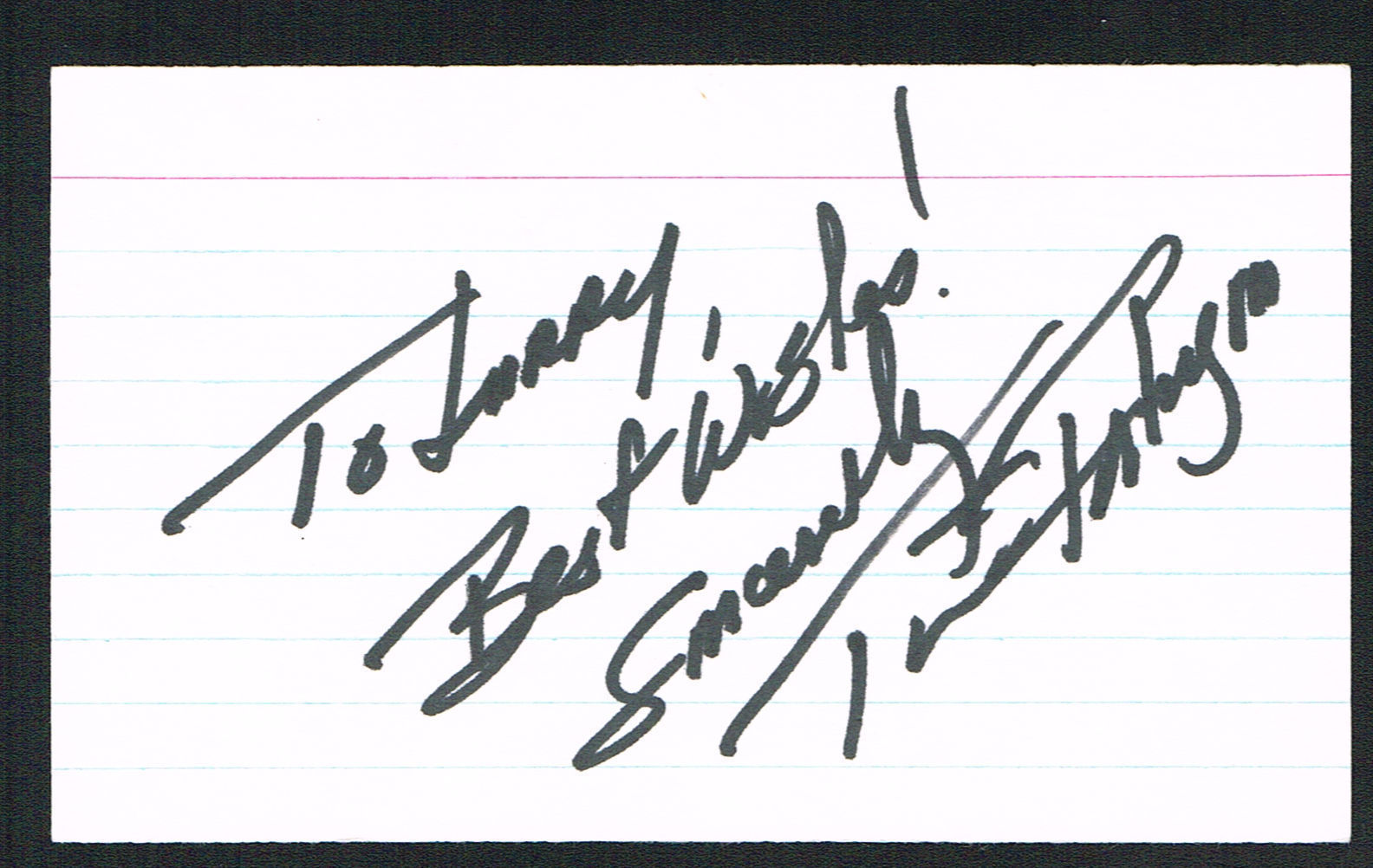 Tim Fortugno signed autograph auto 3x5 index card Baseball Player H2891