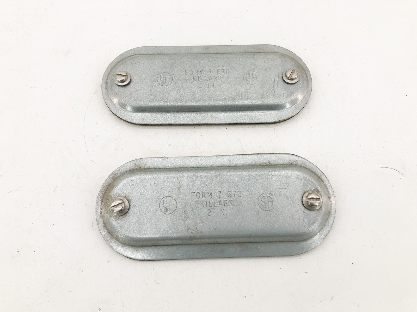 Lot of 2 New Killark 670 Steel Conduit Body Covers 2" Form 7