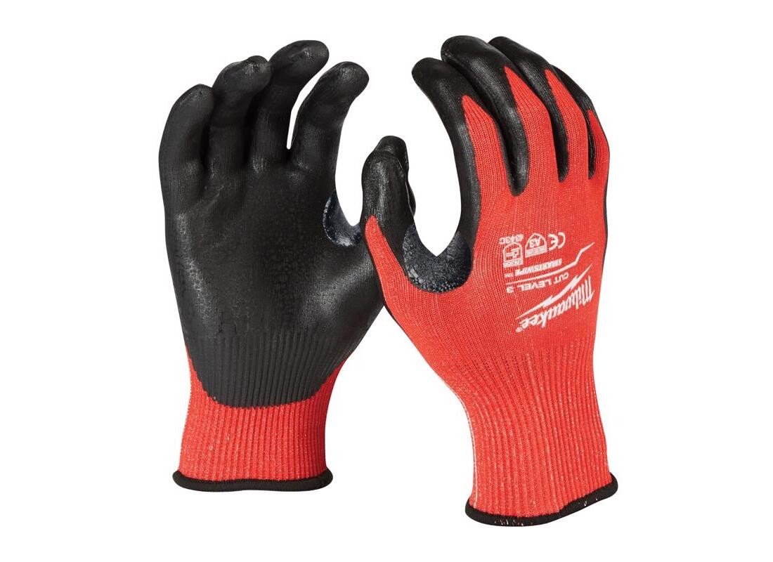 Milwaukee 48-22-8931 Dipped Gloves Unisex Indoor/Outdoor Black/Red M Black/Red