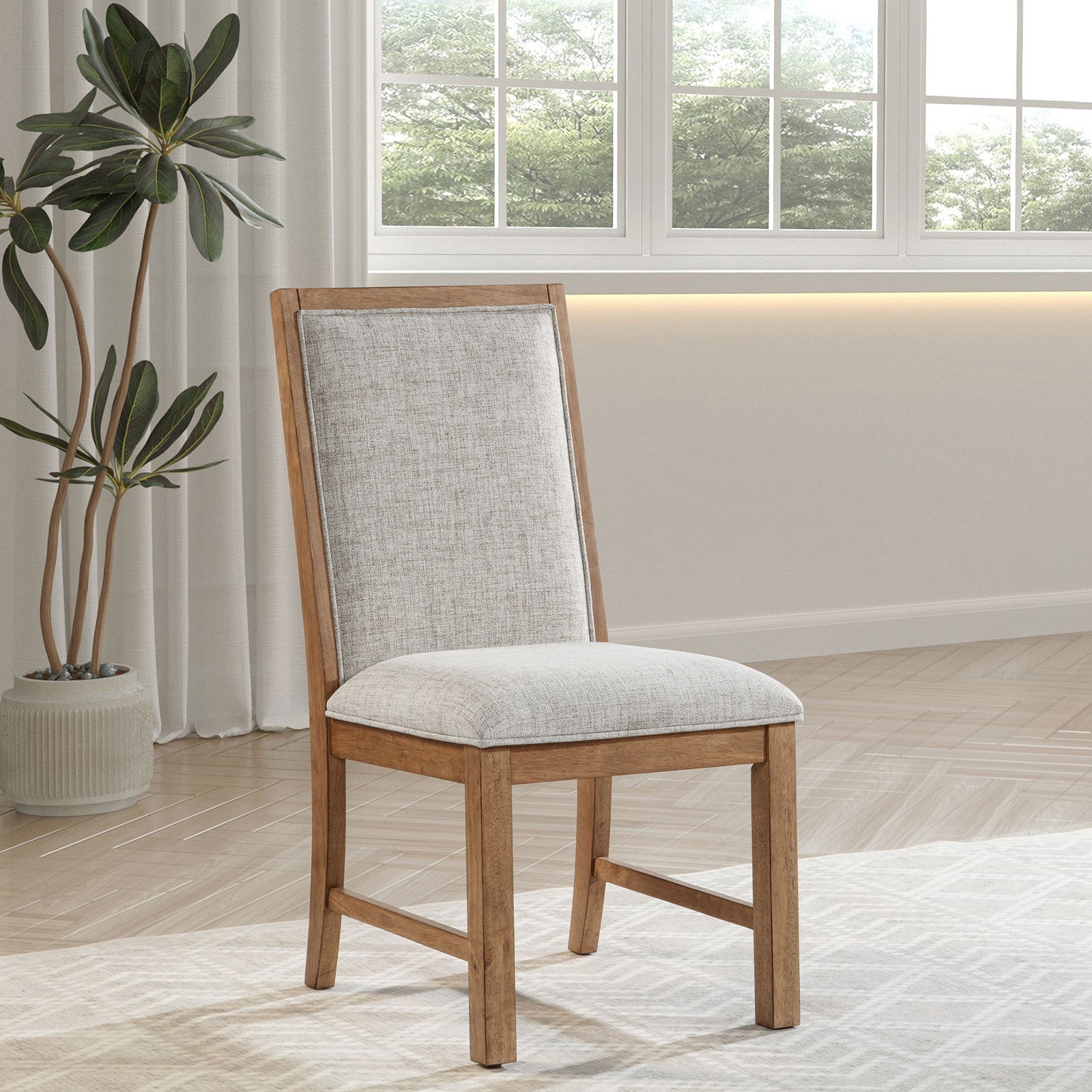 Survista Natural Brown Upholstered Dining Side Chair