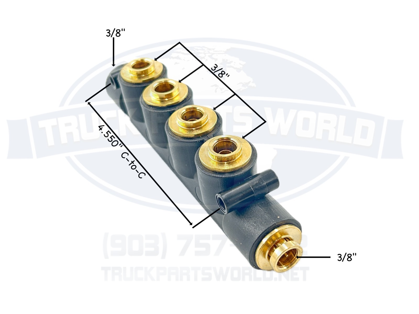 Automann 170.12C1066 Air Manifold 3/8" Inlet/Outlet for Parker 24M-6-6 24M66
