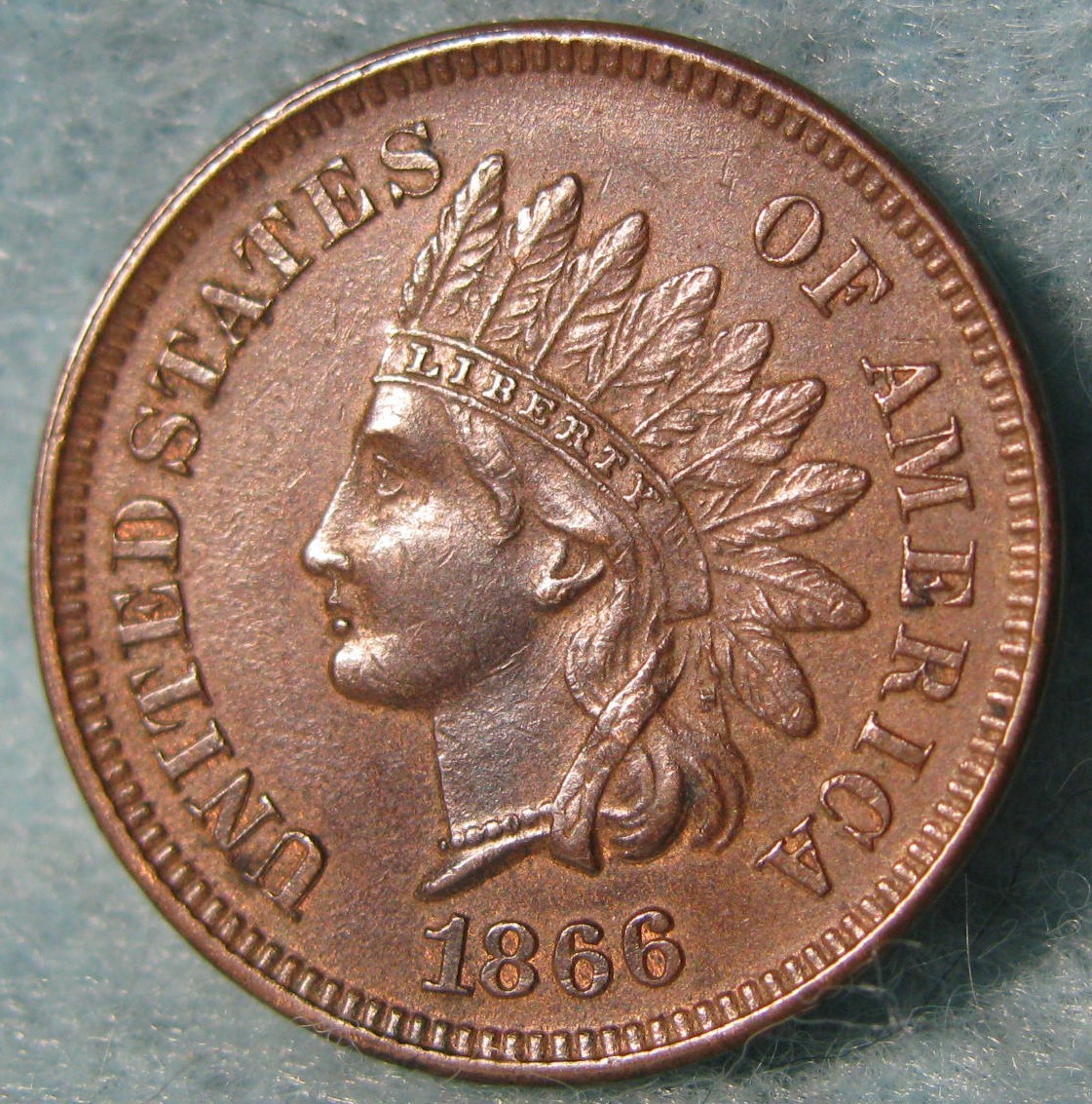 1866 Indian Head Penny Small Cent Uncirculated Old US Coin #338