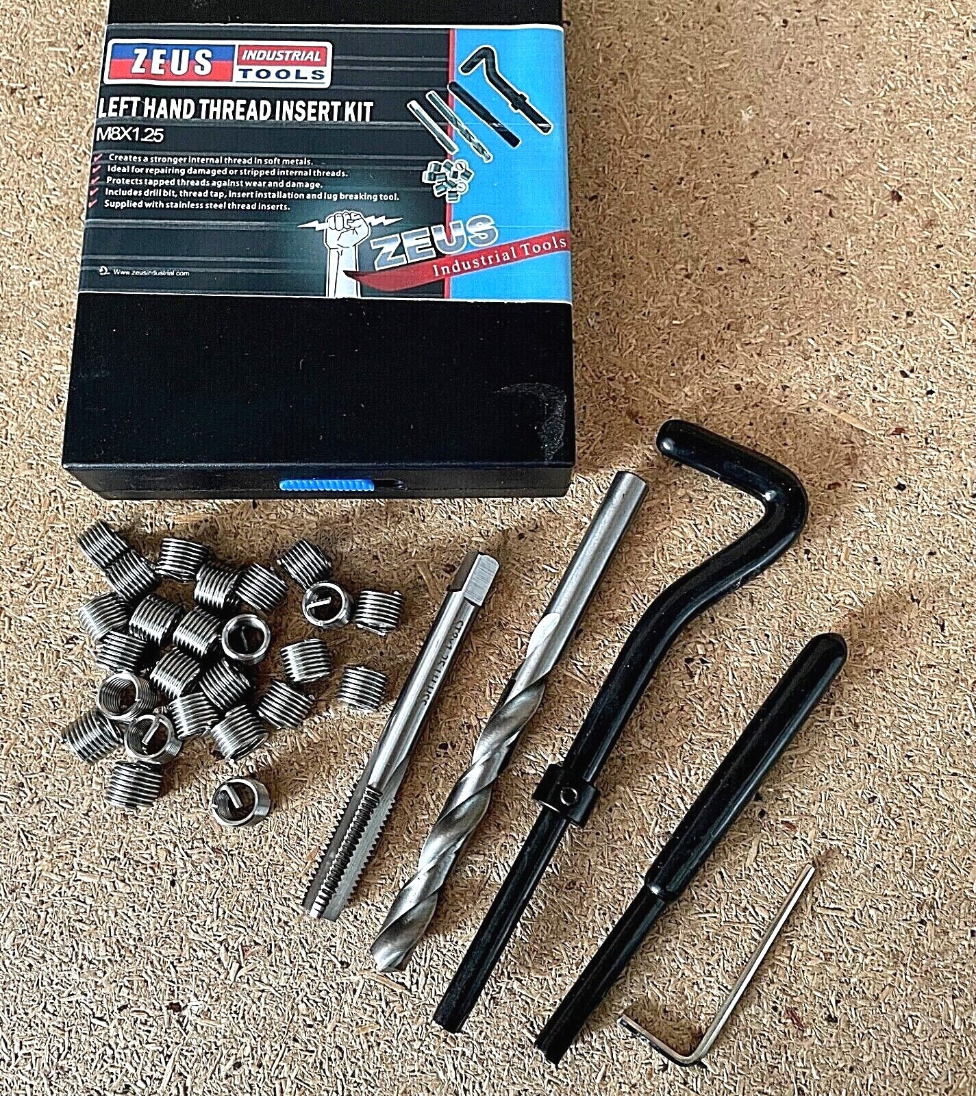 METRIC LEFT HAND THREAD REPAIR INSERT KIT M5 M6 M8 M10 M12 HELICOIL L/H SET LH