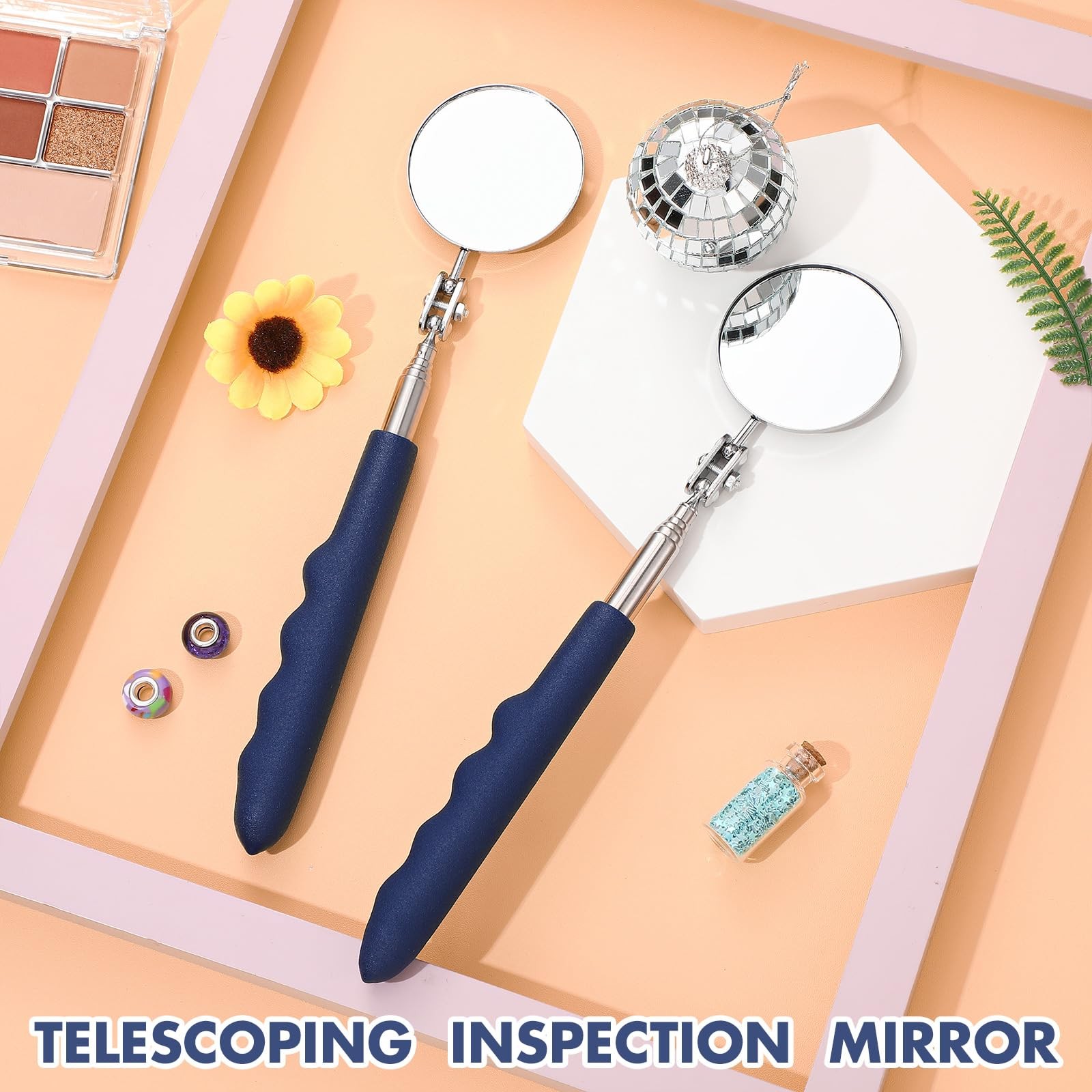 1 Pcs Telescoping Inspection Mirror Mechanics Automotive Tool with Long Handle E