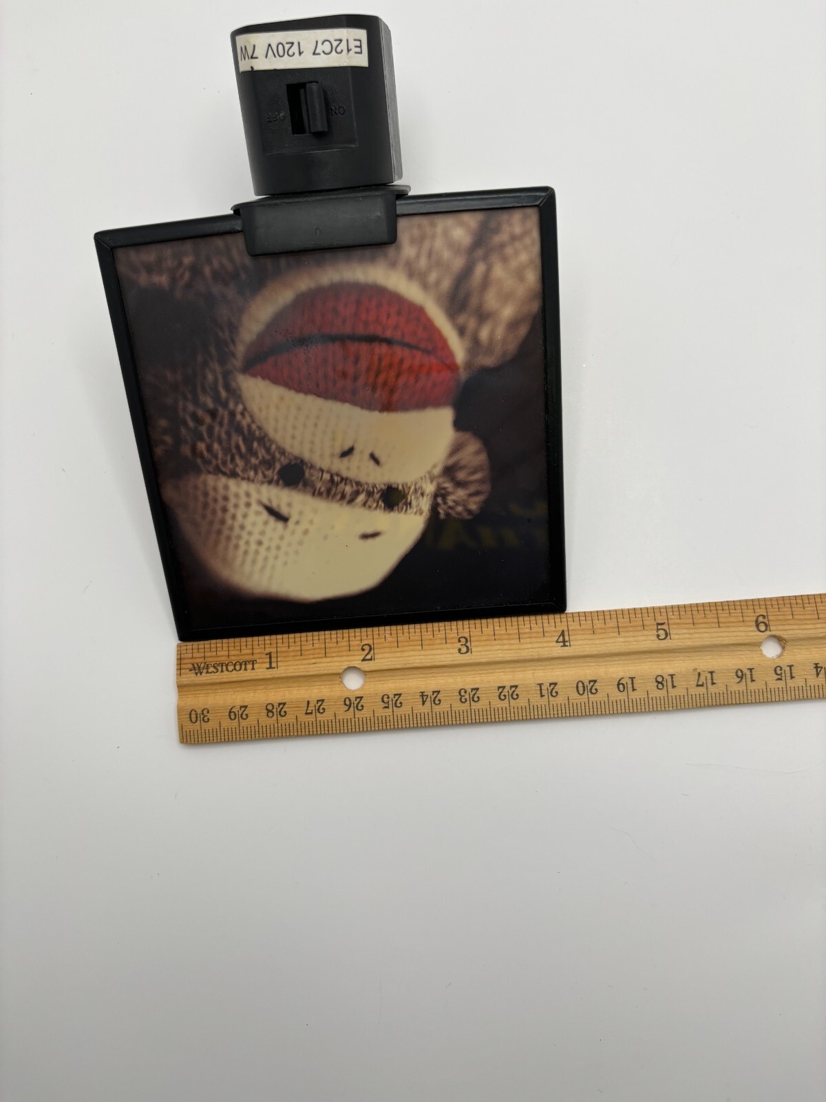 Night Light Sock Monkey Picture w/ Bulb Works