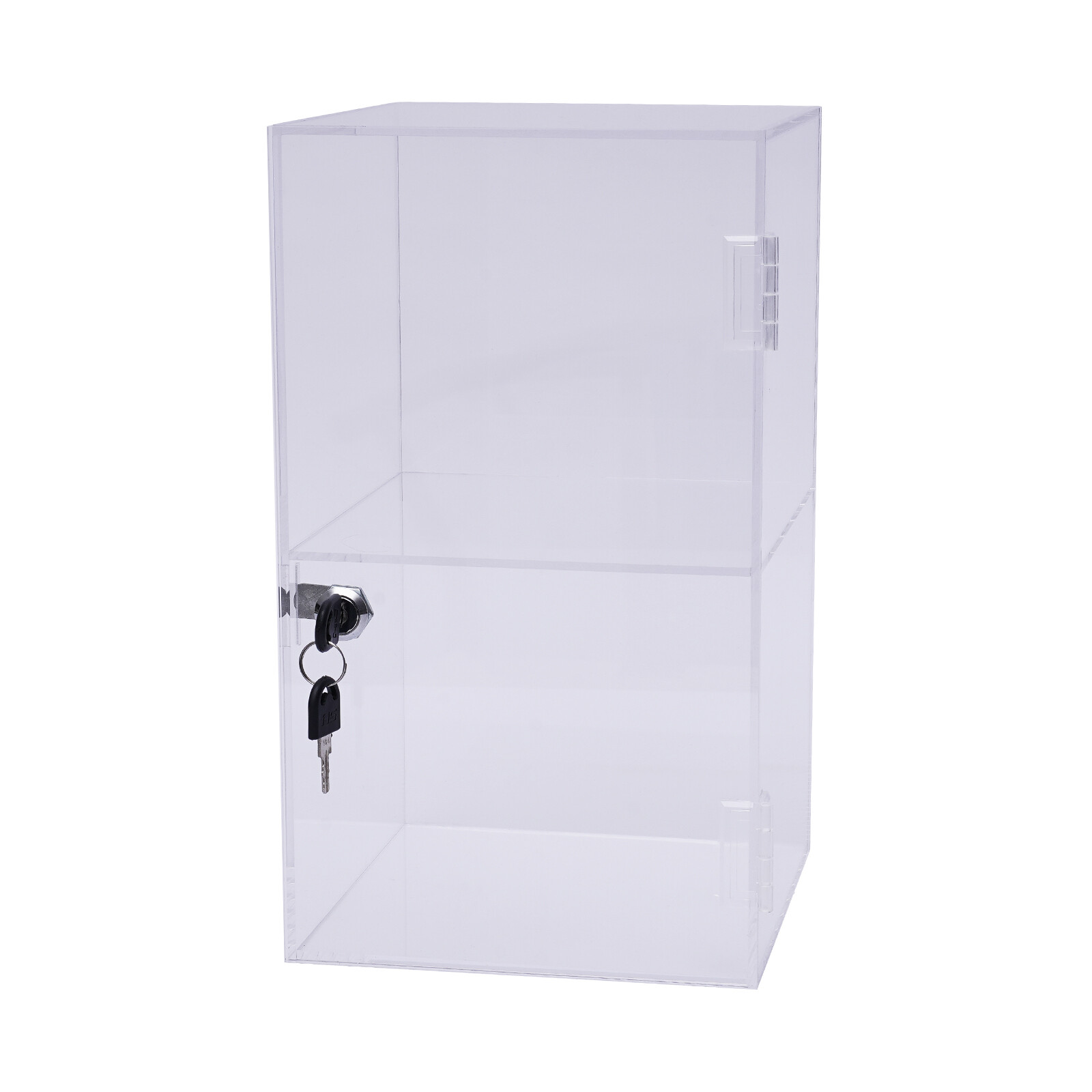 2-layers Countertop Display Case 20*20*35cm Locking Security Showcase Cabinet US