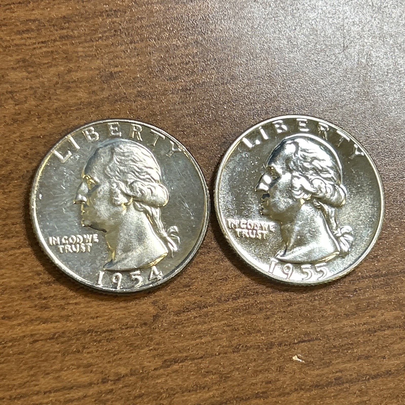 1954 & 1955 Proof Washington Silver Quarters