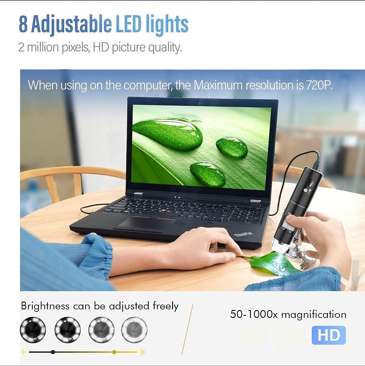 Skybasic Wireless Digital Microscope 50X-1000X HD USB WiFi Portable