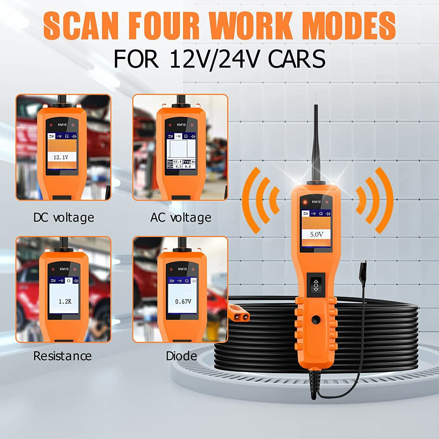 Car Circuit Battery Tester Electrical AVOmeter Detection Probe Diagnostic Tool