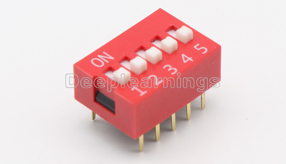 10Pcs Slide Type Switch Module 2.54mm 5-Bit 5 Position Way DIP Red Pitch