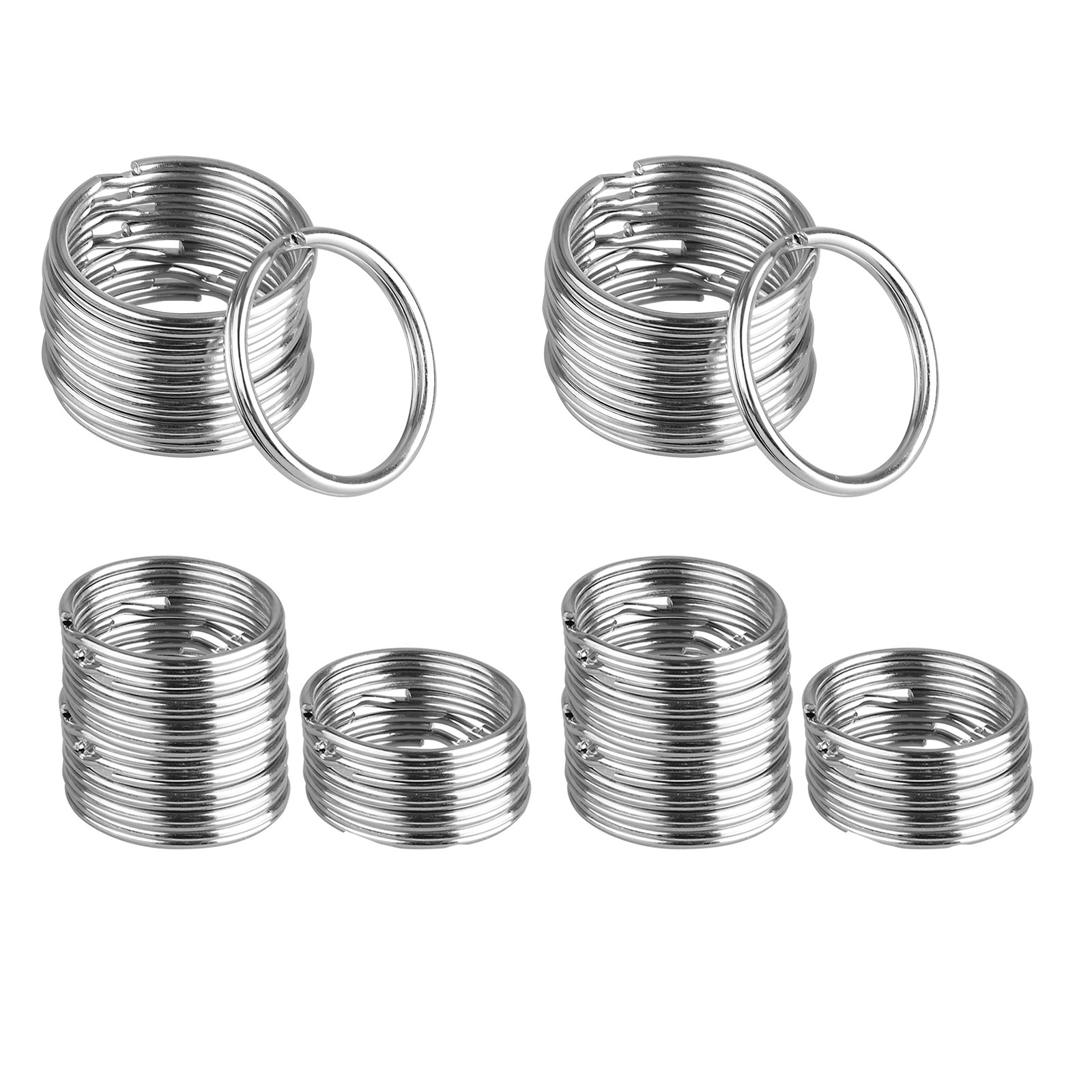 100pcs 25mm Iron Metal Flat Key Ring Split Ring Keychain Split Keychain