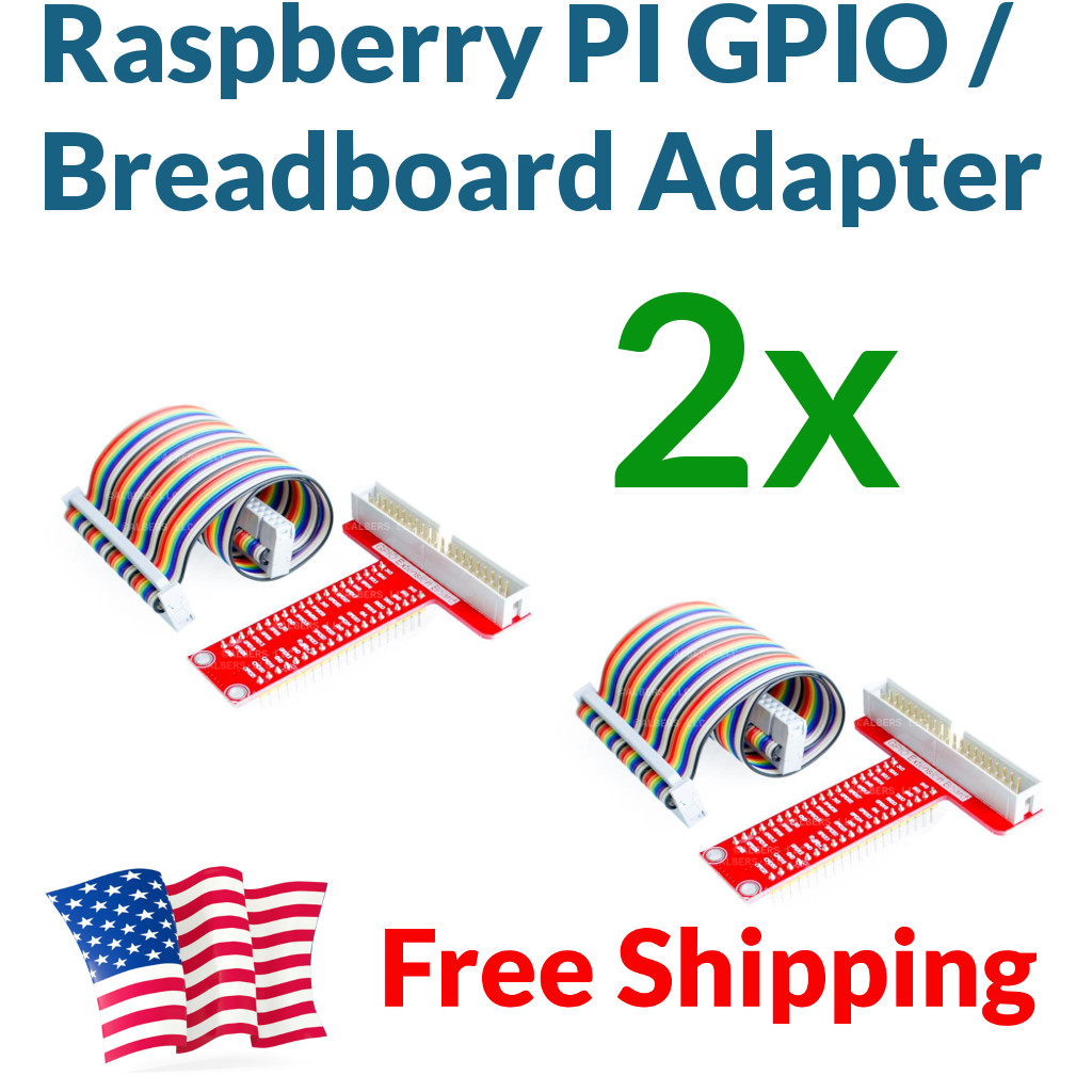 2pcs Raspberry Pi 2 3 GPIO Breakout Expansion Board Breadboard Adapter Cable T