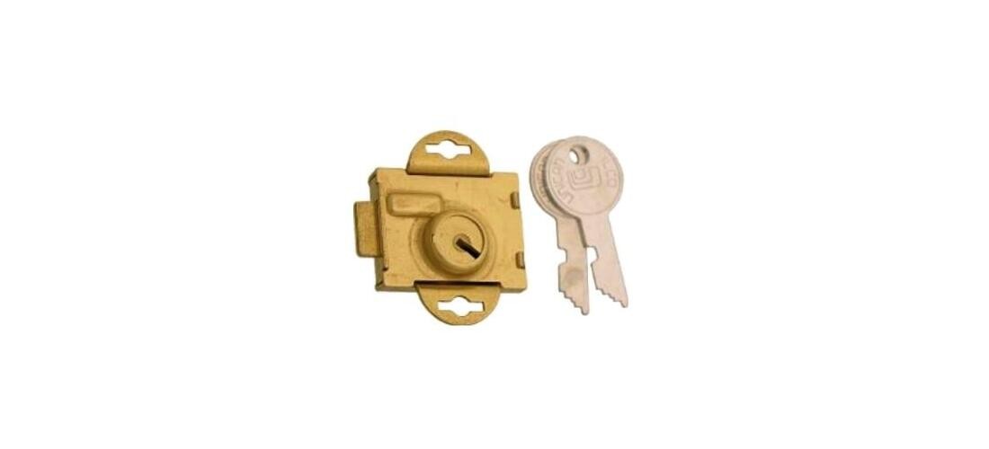 Mailbox Lock Fits Auth United and Florenc 1/4 in. Rear Mount Brass and Gold