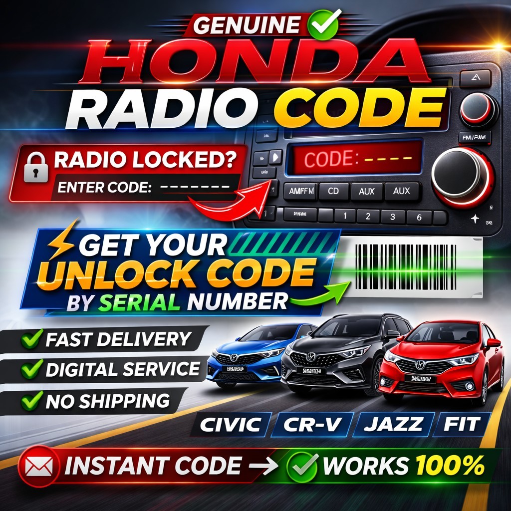 ✅ Honda Factory Radio Code Retrieval – Enter Code Unlock Service