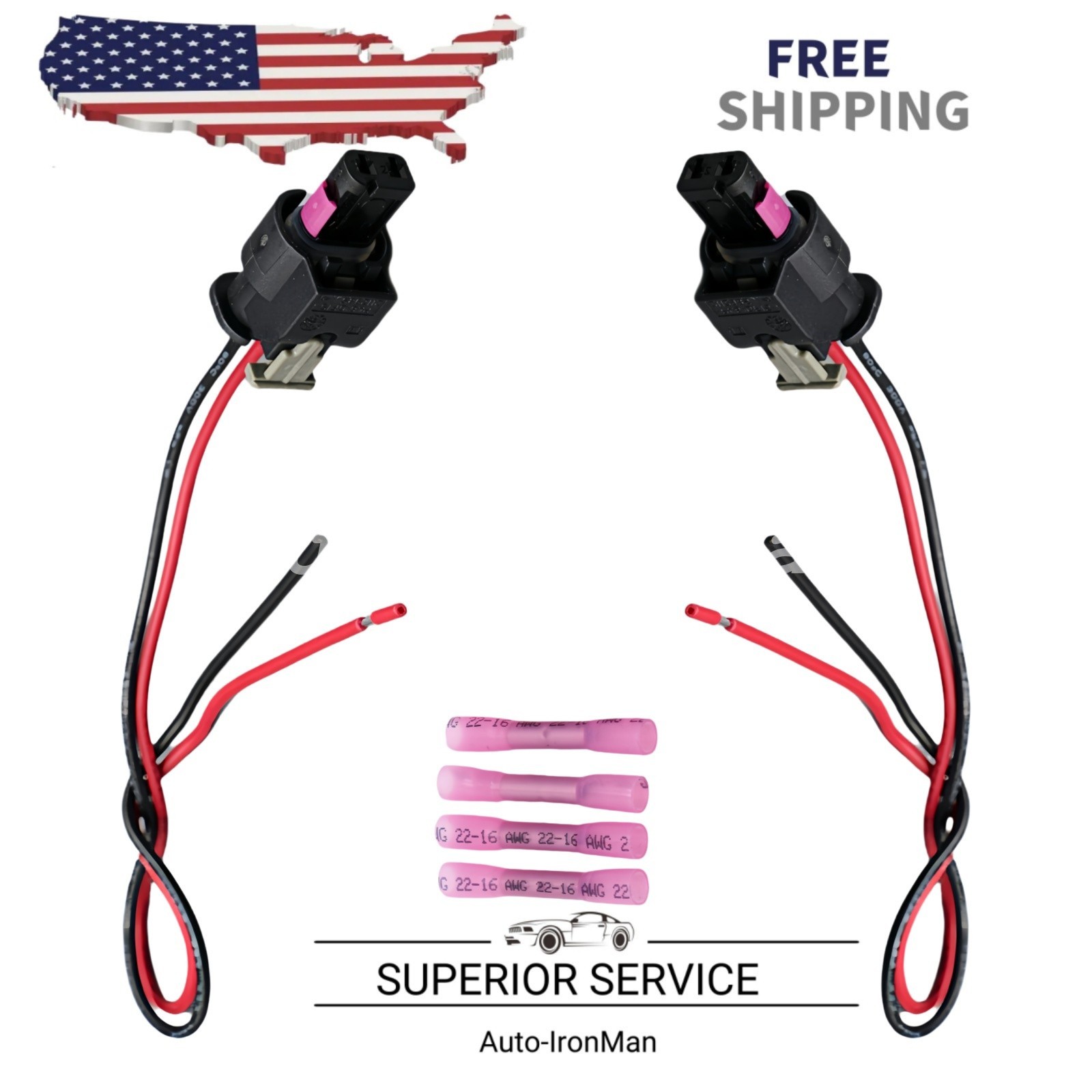 2x License Plate Light Connector For 2019-20 Ram 1500 2500 3500 5.7L6.4L 6.7L