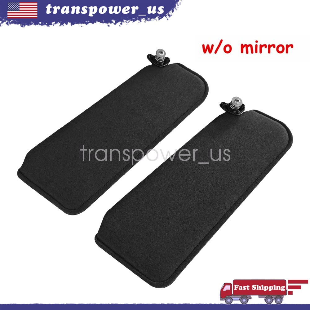 Fit 1993-2002 Camaro Firebird Black Sun Visor Pair Left Right Without Mirrors