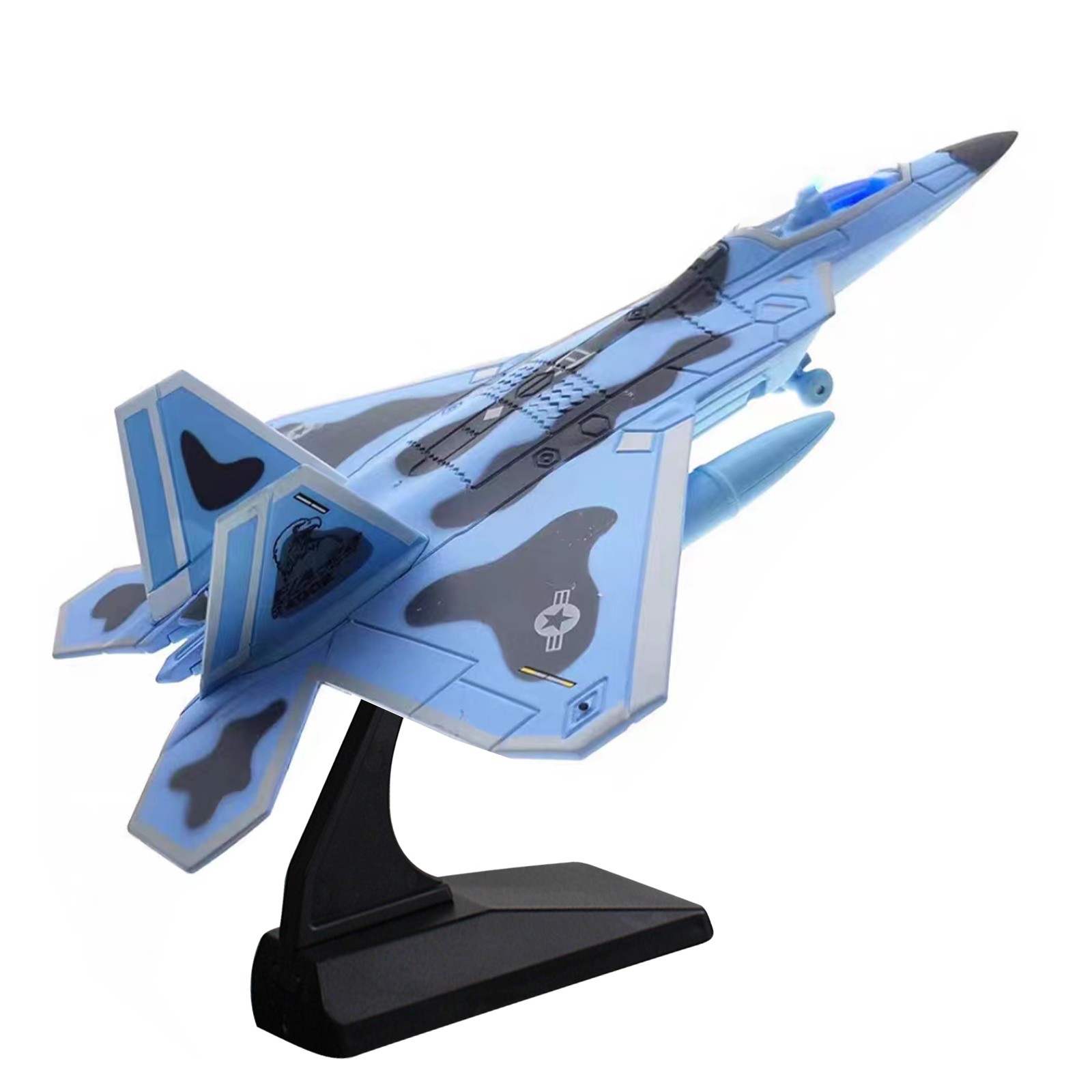 1/100 Scale Alloy Fighter F-22  Aircraft F22 Raptor Model Toys Sound Light a