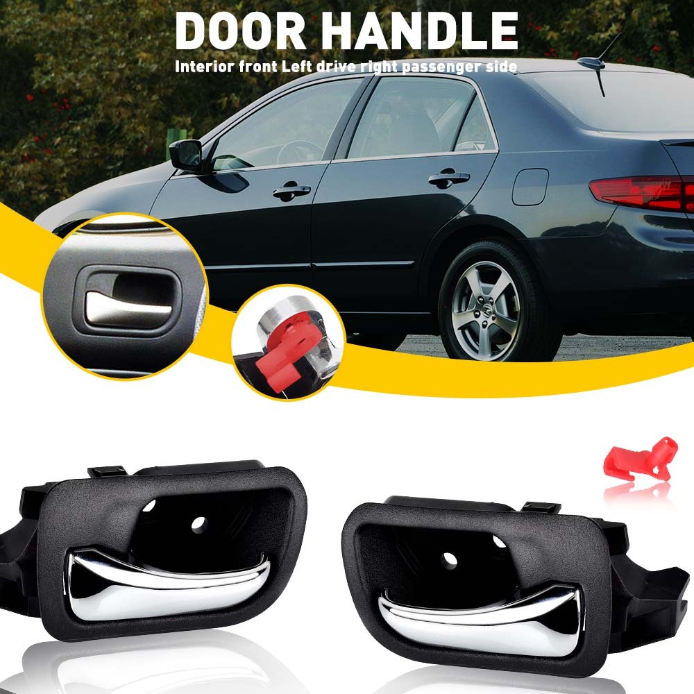 2pc Interior Door Handle For 03-07 Honda Accord Front Left & Right Sedan Plastic