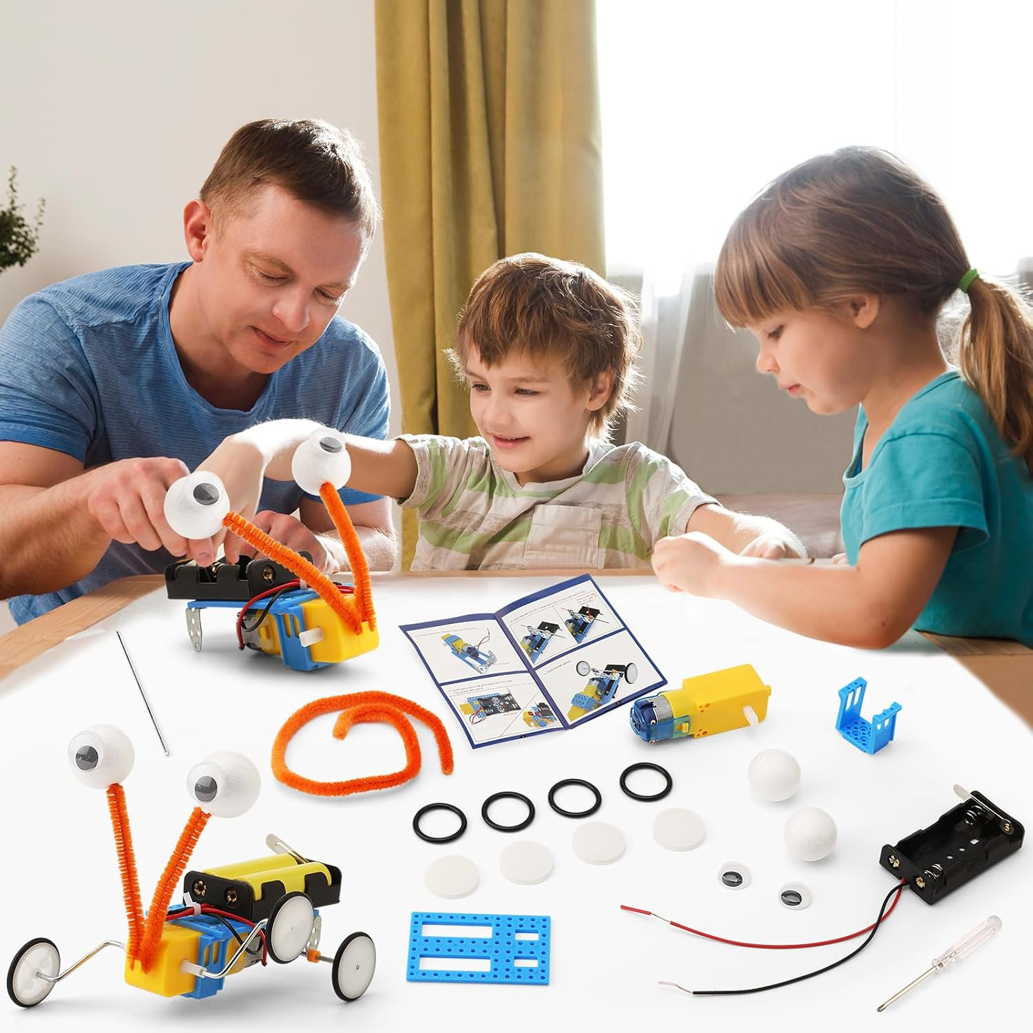 4 Set Bulk Robot Kits for Kids 8-12, STEM Crafts Robotics Science Projects STEM