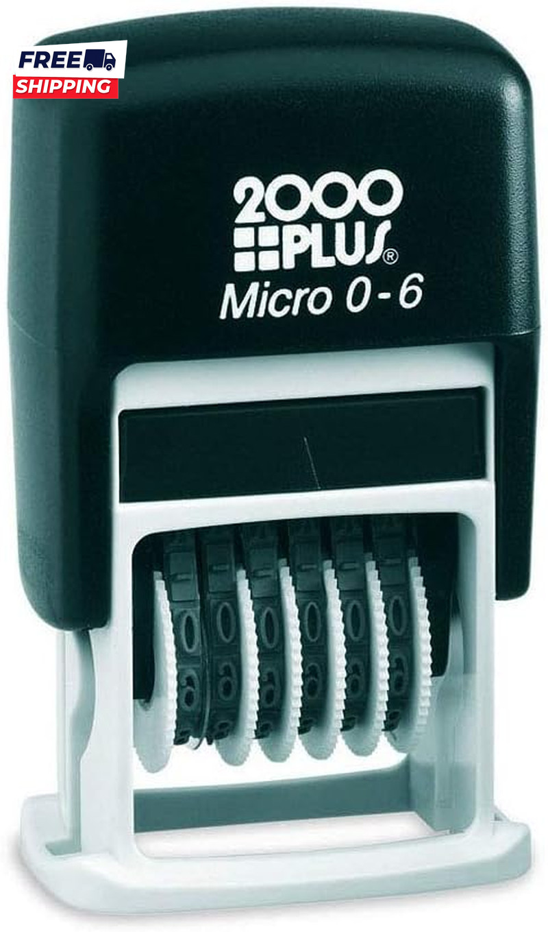 Self-Inking Numberer Stamp 6-Bands, 1/2", 5/32" Number Height Black Ink (010132)