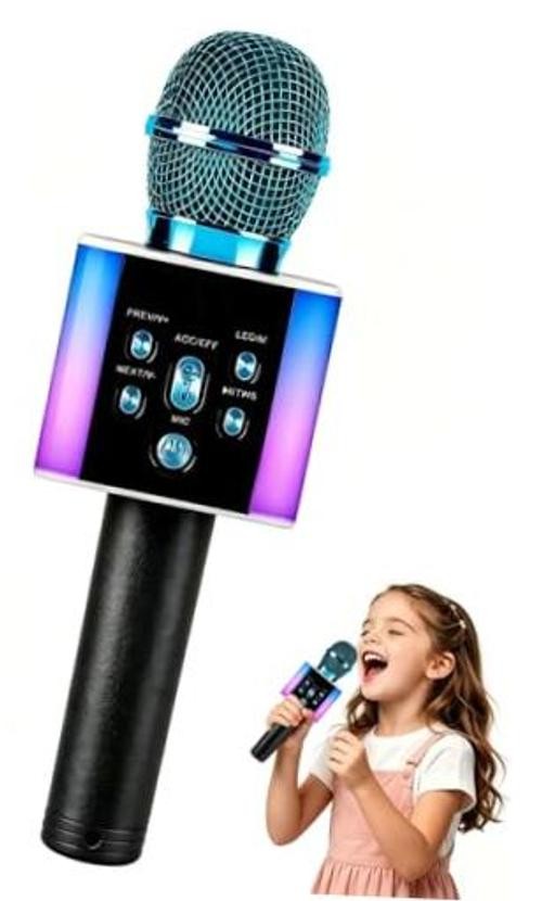 Wireless Bluetooth Karaoke Microphone for Kids & Adults, Singing Mic with blue
