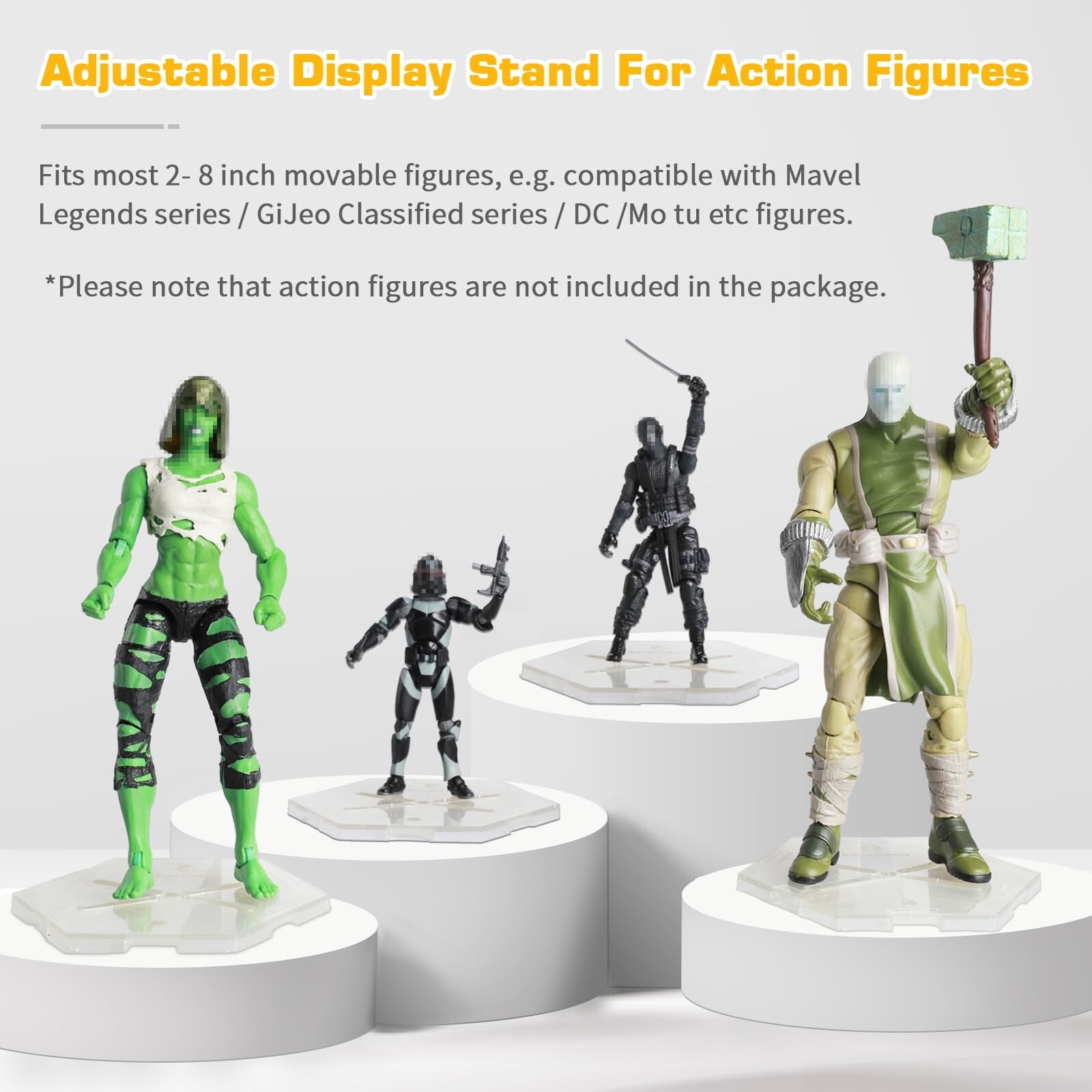 DDUNG Action Figure Stand, Versatile and Sturdy Display Holder Base ,for 6-8 ...