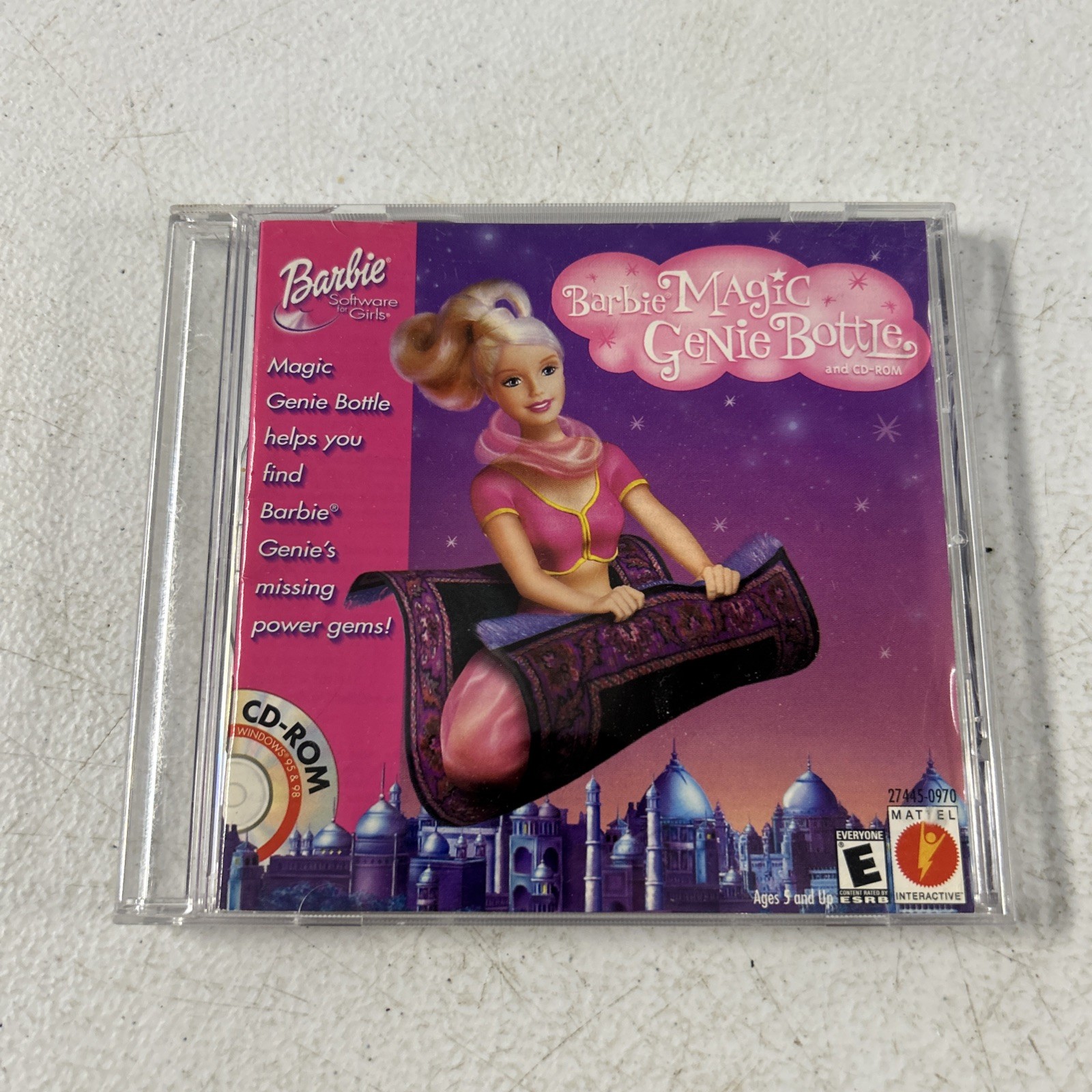 Barbie Magic Genie Bottle Game Disc PC Windows 95 & 98 CD-ROM Mattel 2000 - READ