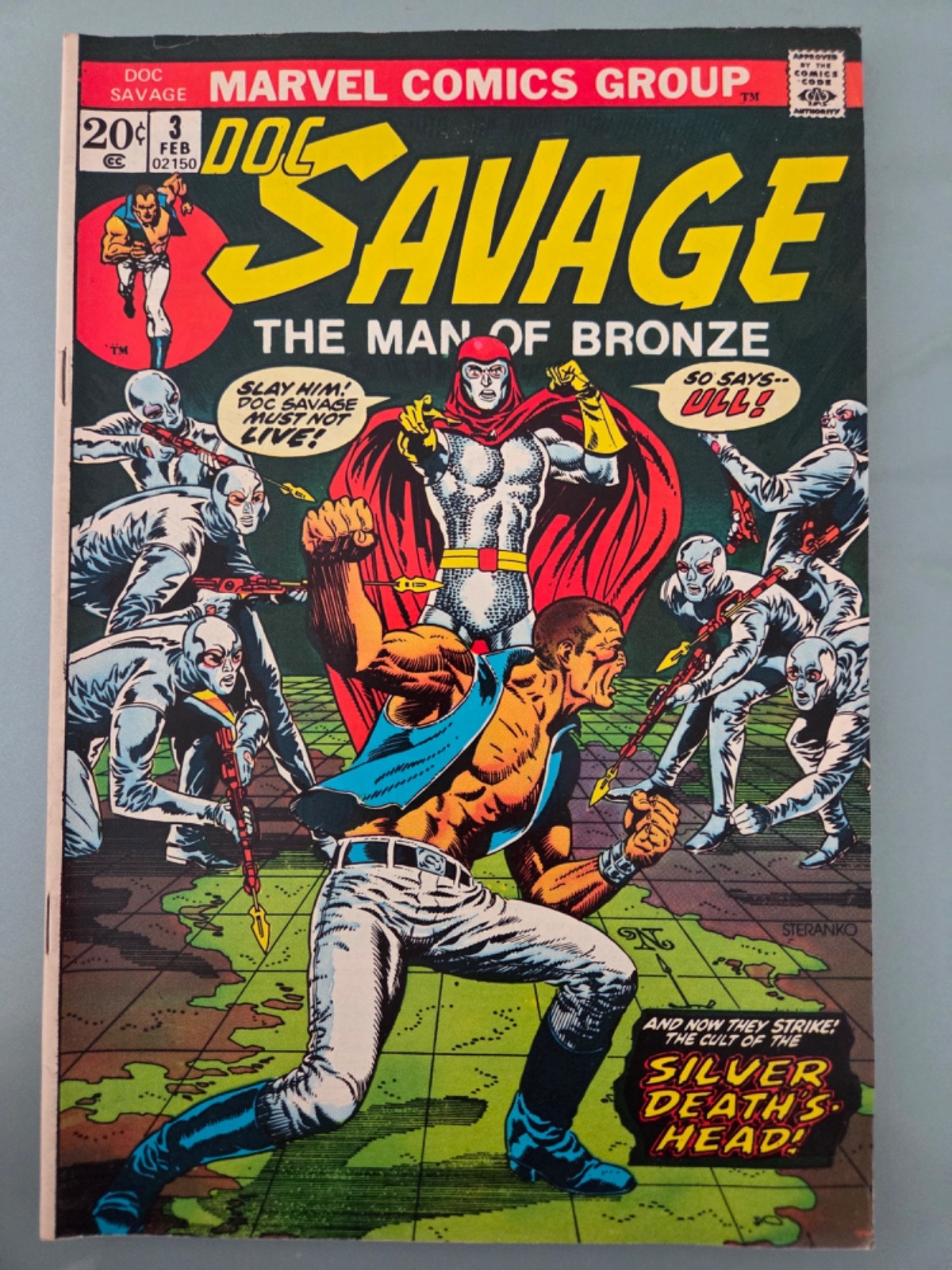 DOC SAVAGE THE MAN OF BRONZE #3 (1972) MARVEL COMICS ENGLEHART! STERANKO COVER!